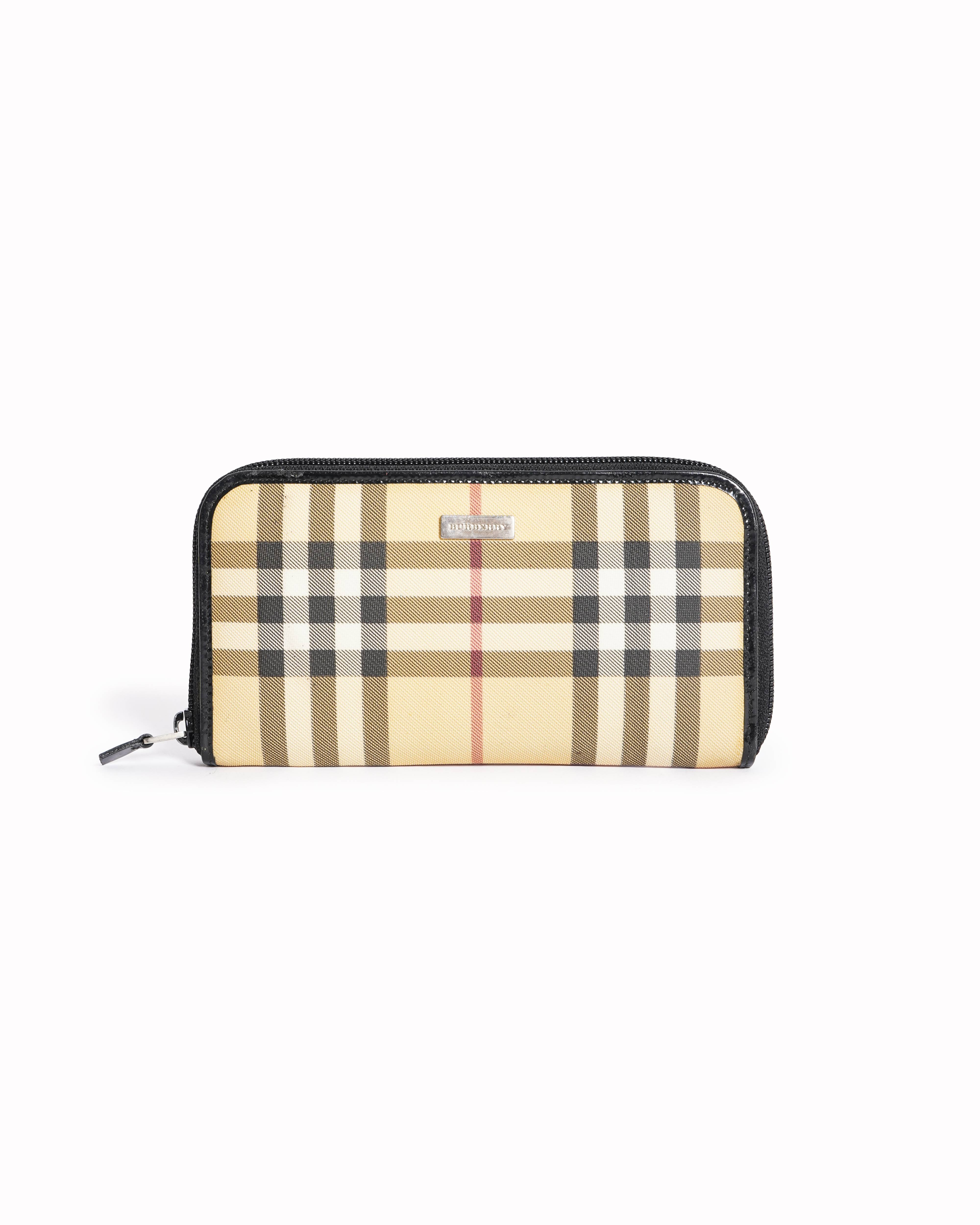 Burberry Classic Check Canvas Zip-Around Wallet