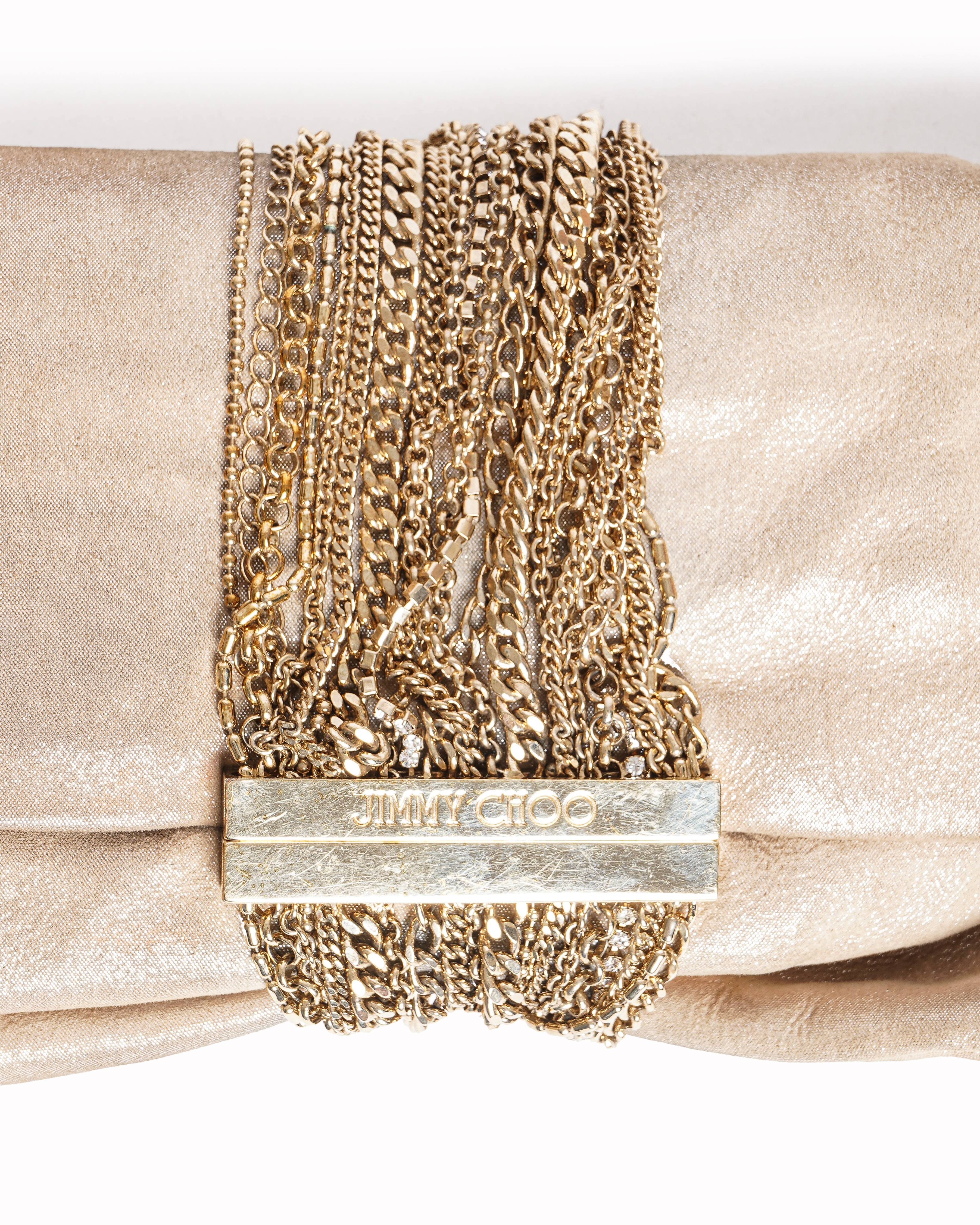 Jimmy choo Chandra Crystal Embellished Bracelet Suede Clutch