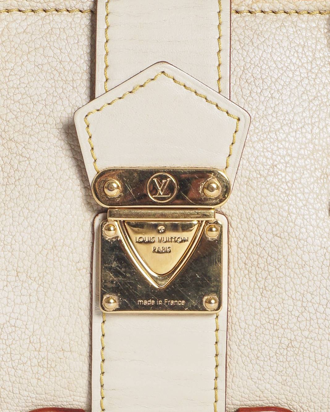 Louis Vuitton White Suhali Goatskin Leather Bag