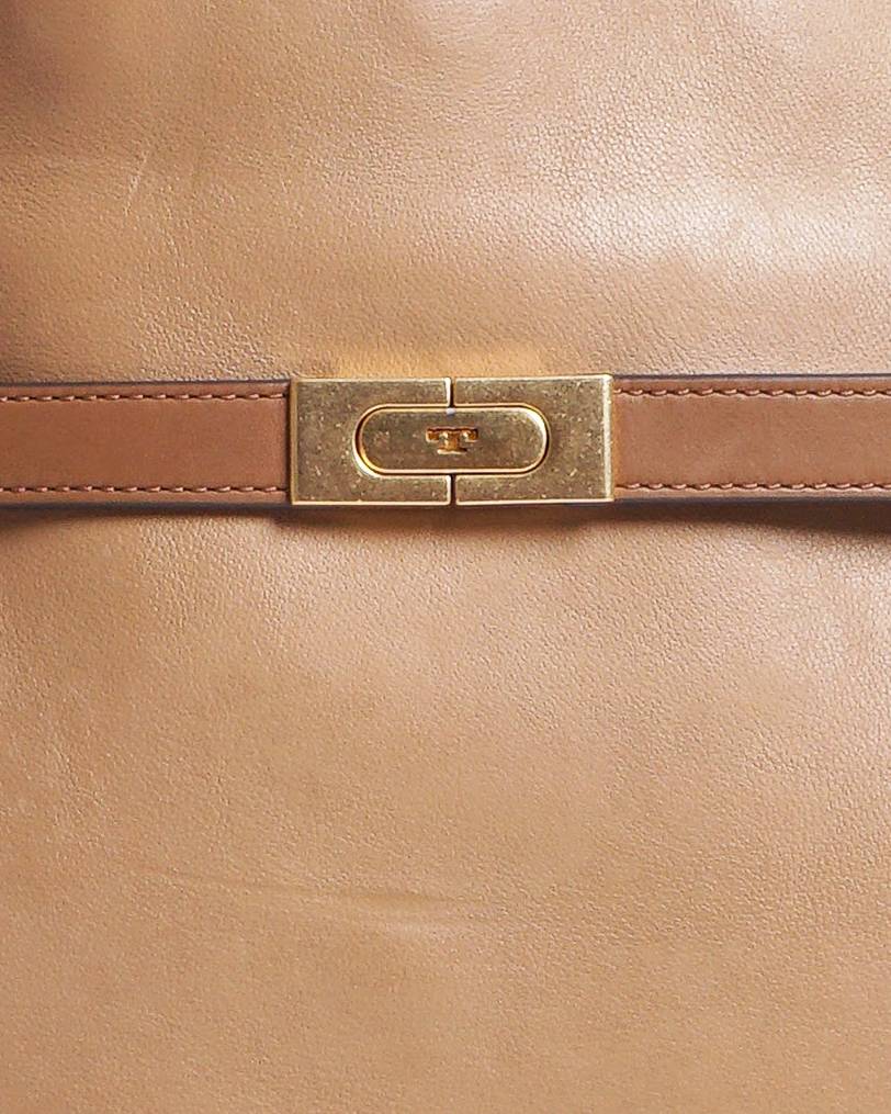 Tory Burch Lee Radziwill Tan Leather Double Bag