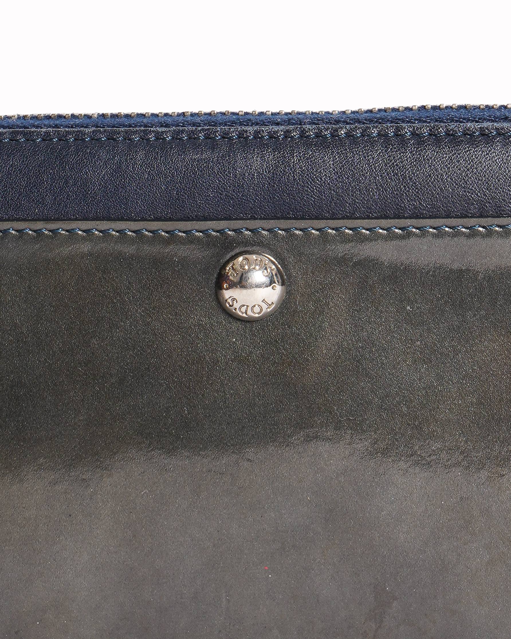 Tod's Zip Around Wallet In Navy Blue