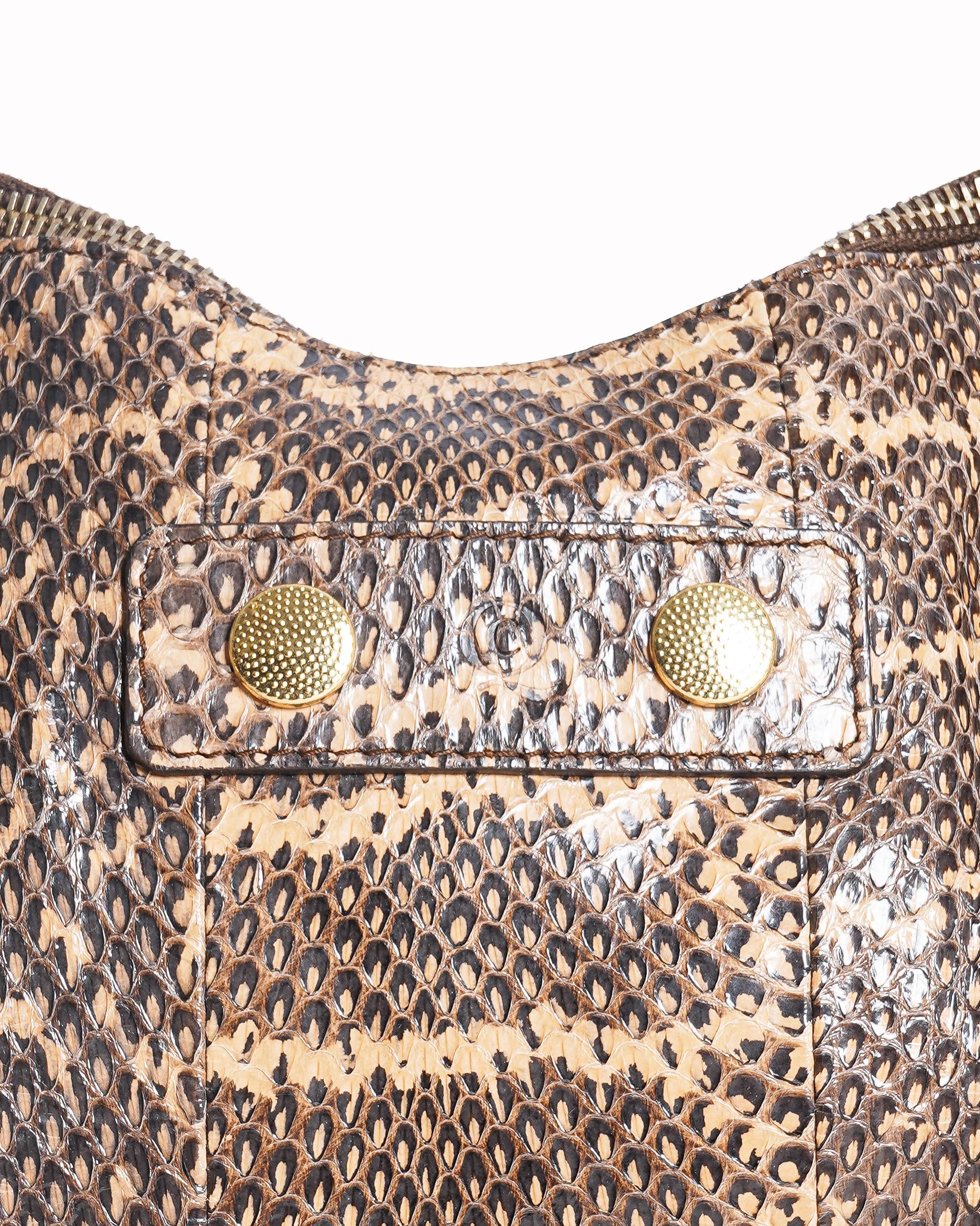 Alexander McQueen Manta Clutch in Snake-Effect Leather