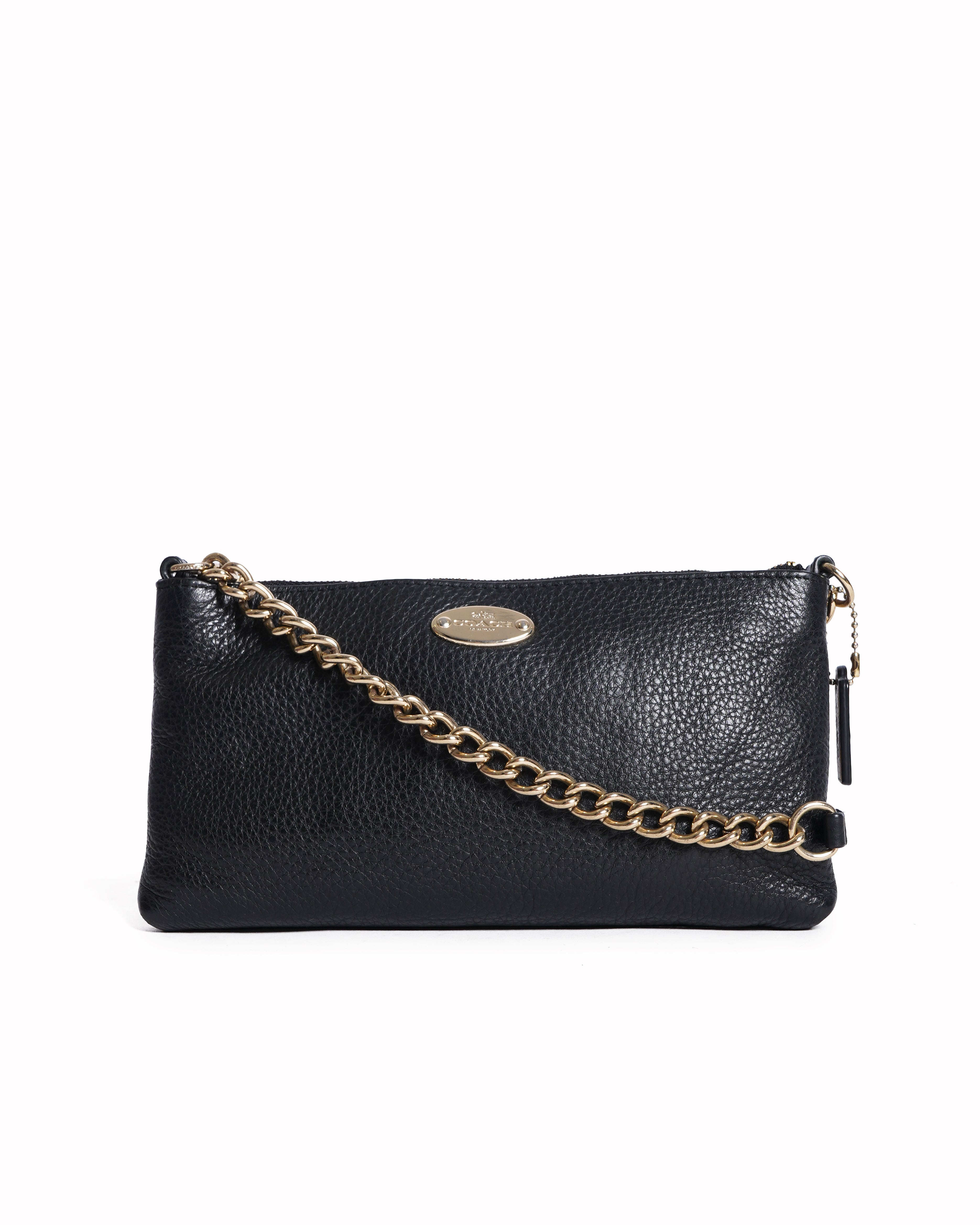 Coach black leather crossbody bag