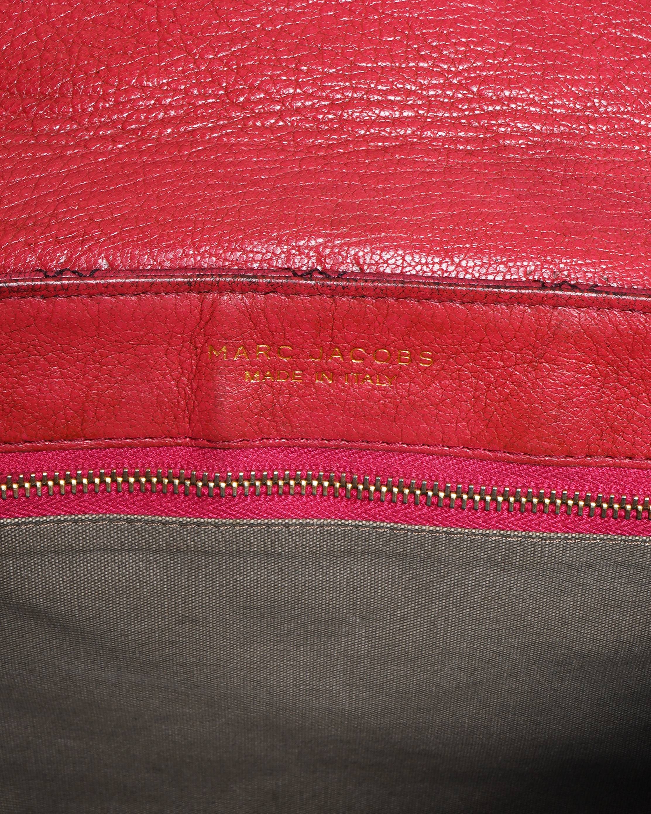 Marc Jacobs Red Quilted Leather Large Single Flap Shoulder Bag