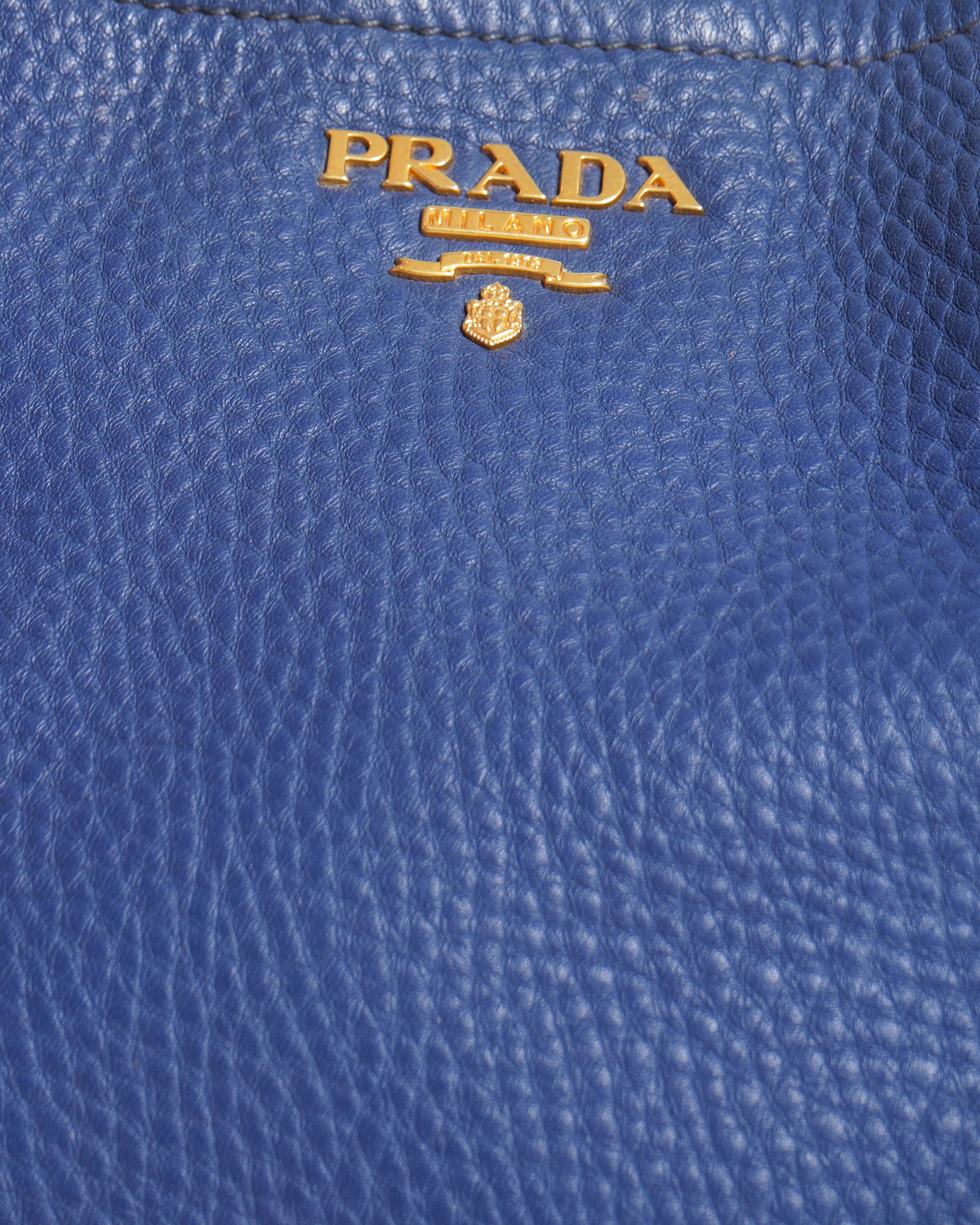 Prada navy blue vitello diano tote bag