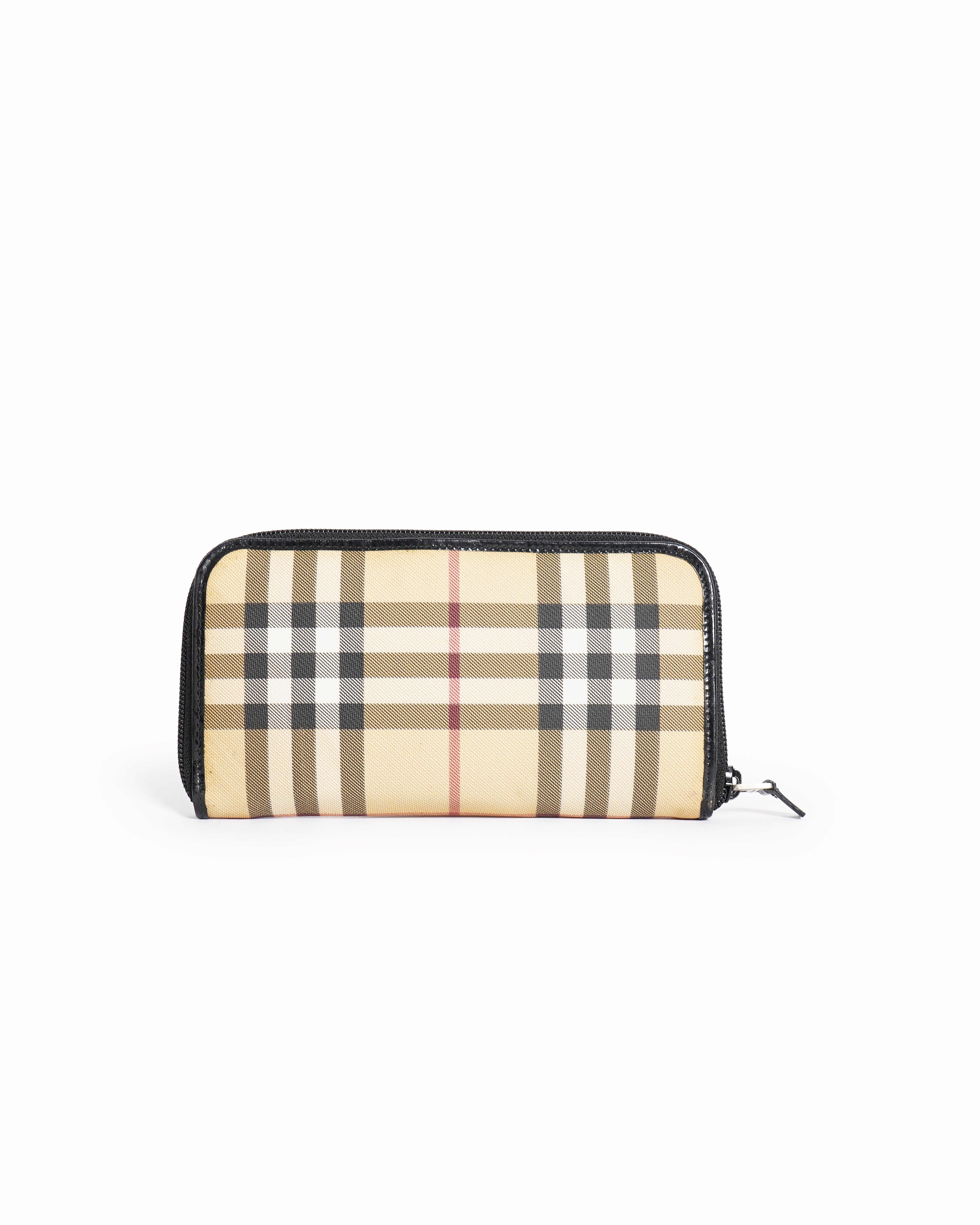 Burberry Classic Check Canvas Zip-Around Wallet