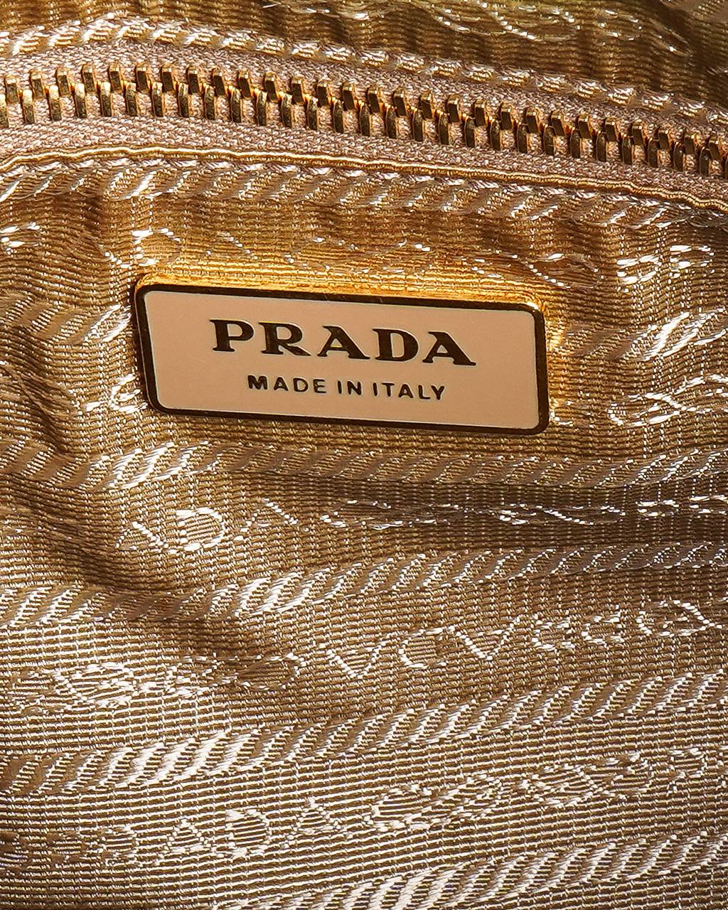 Prada Orange & Pink Perforated Saffiano Boston Bag