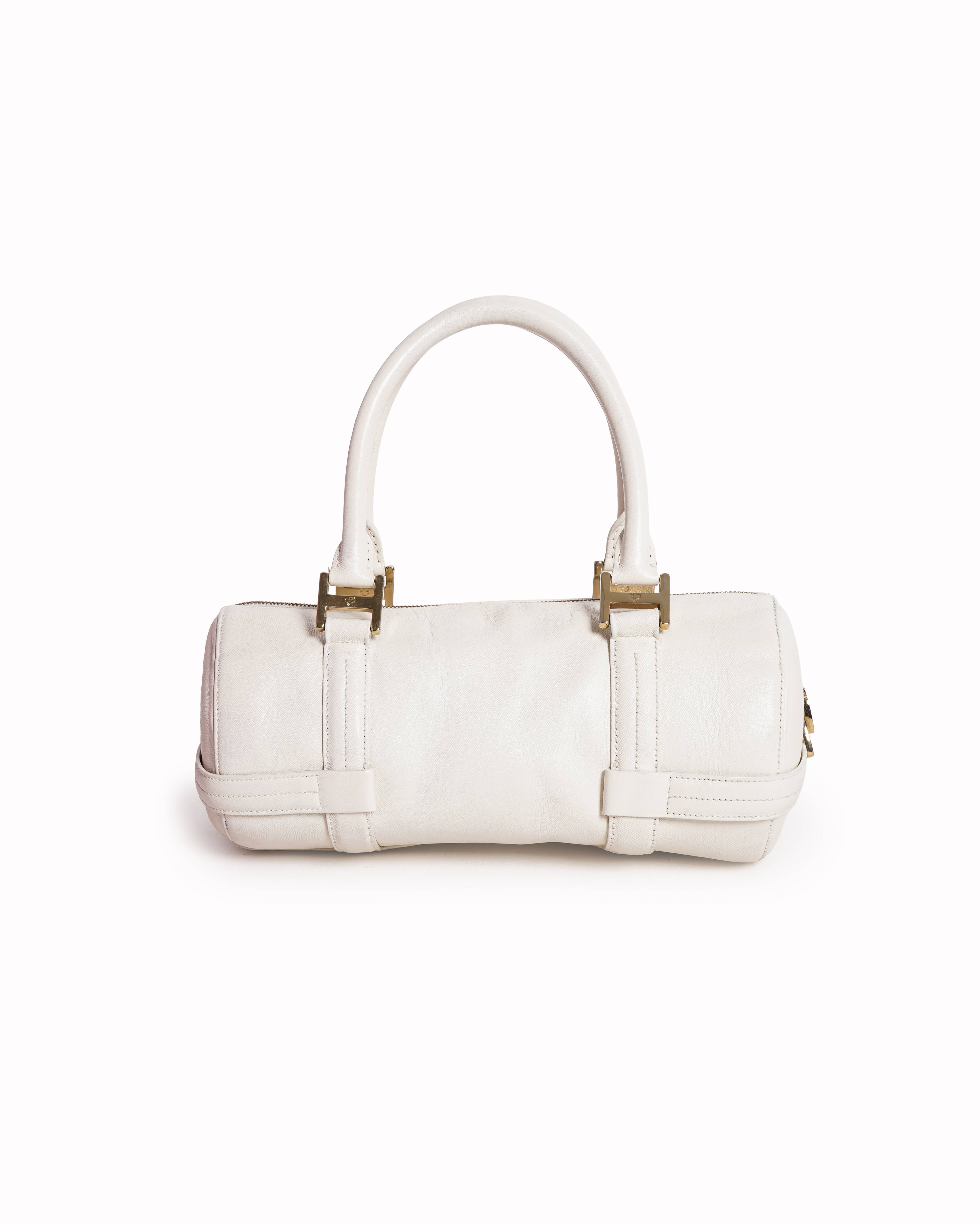 MCM white leather handbag
