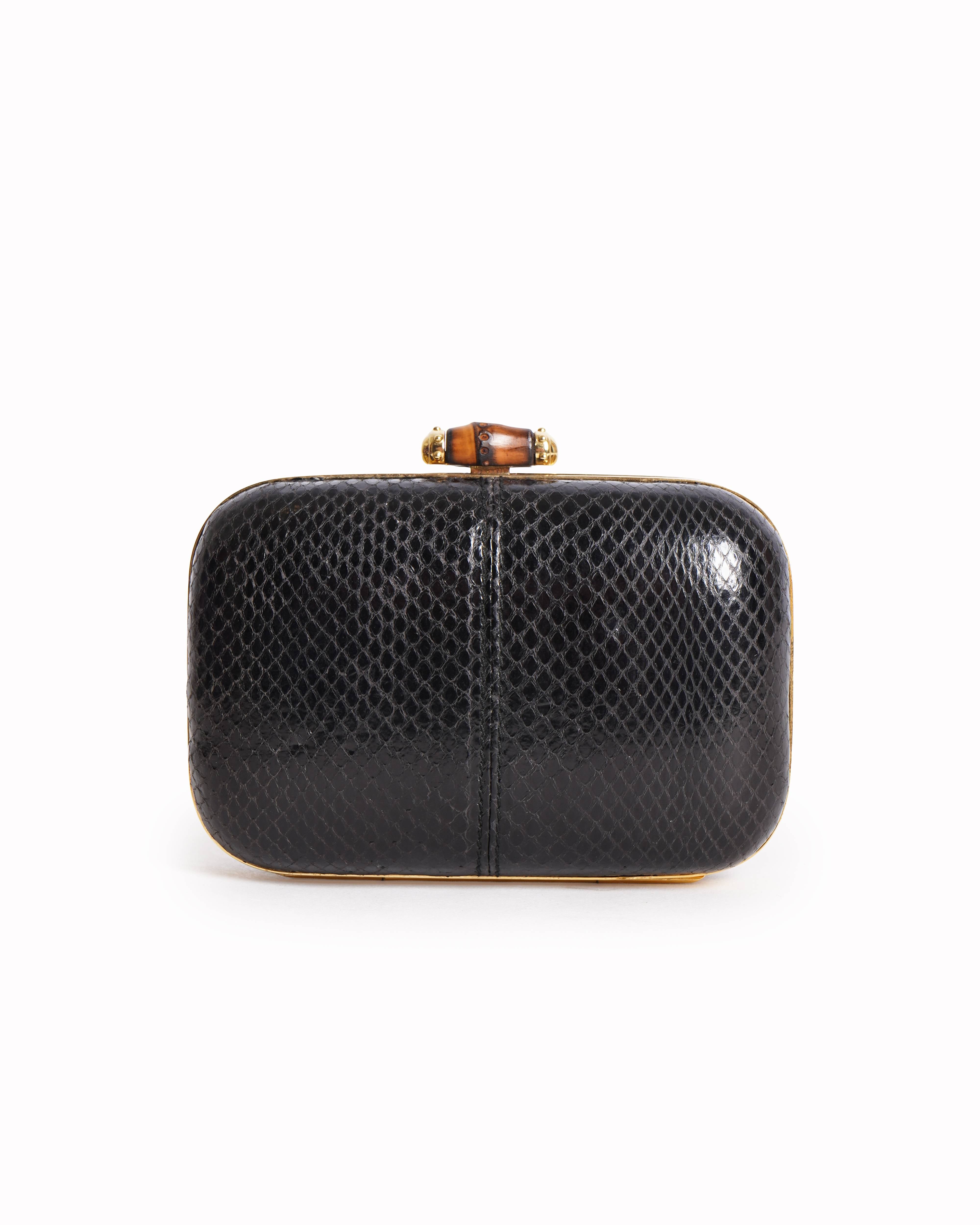 Gucci Snake Skin Bamboo Clutch