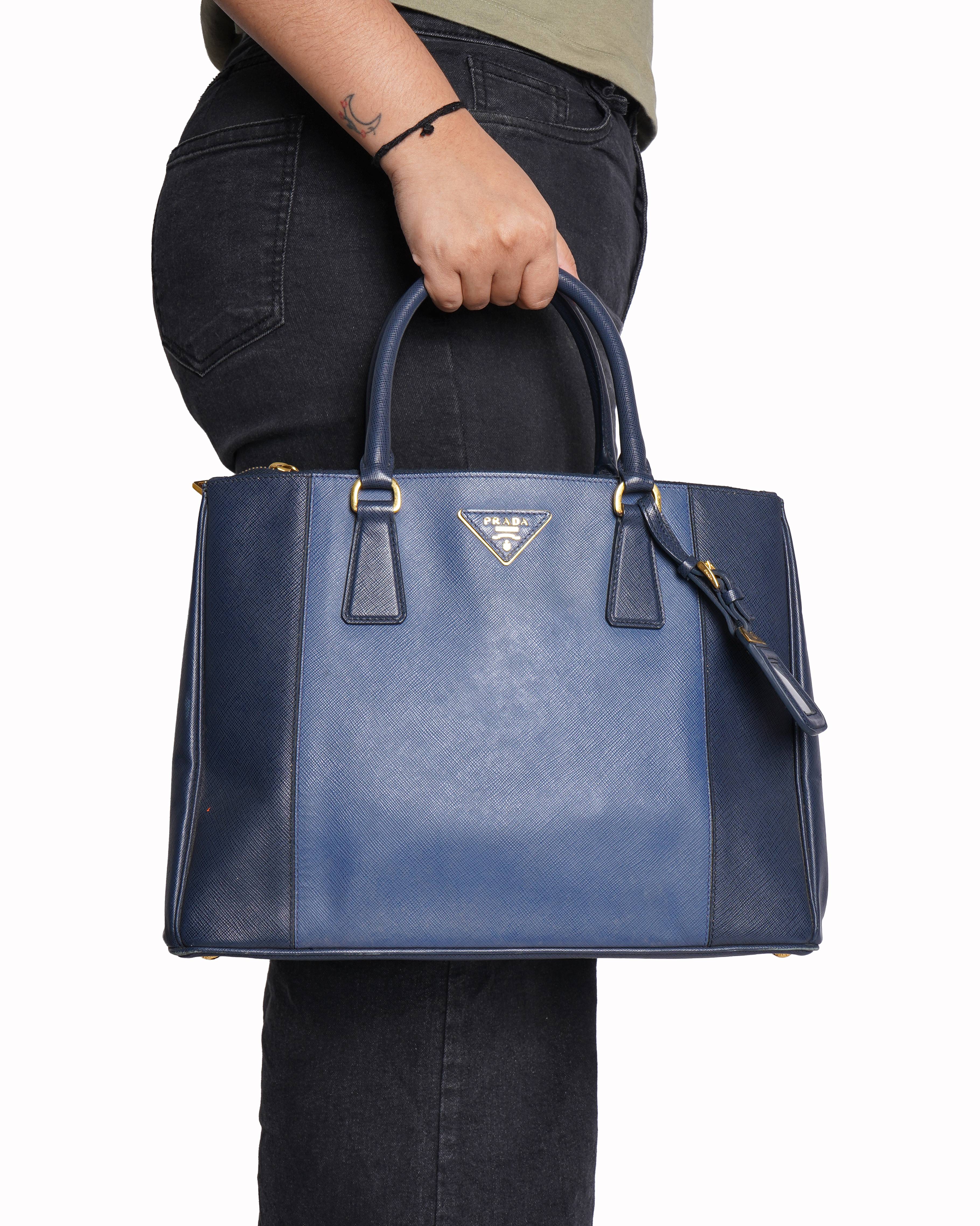 Prada
Blue Saffiano Leather Lux Tote