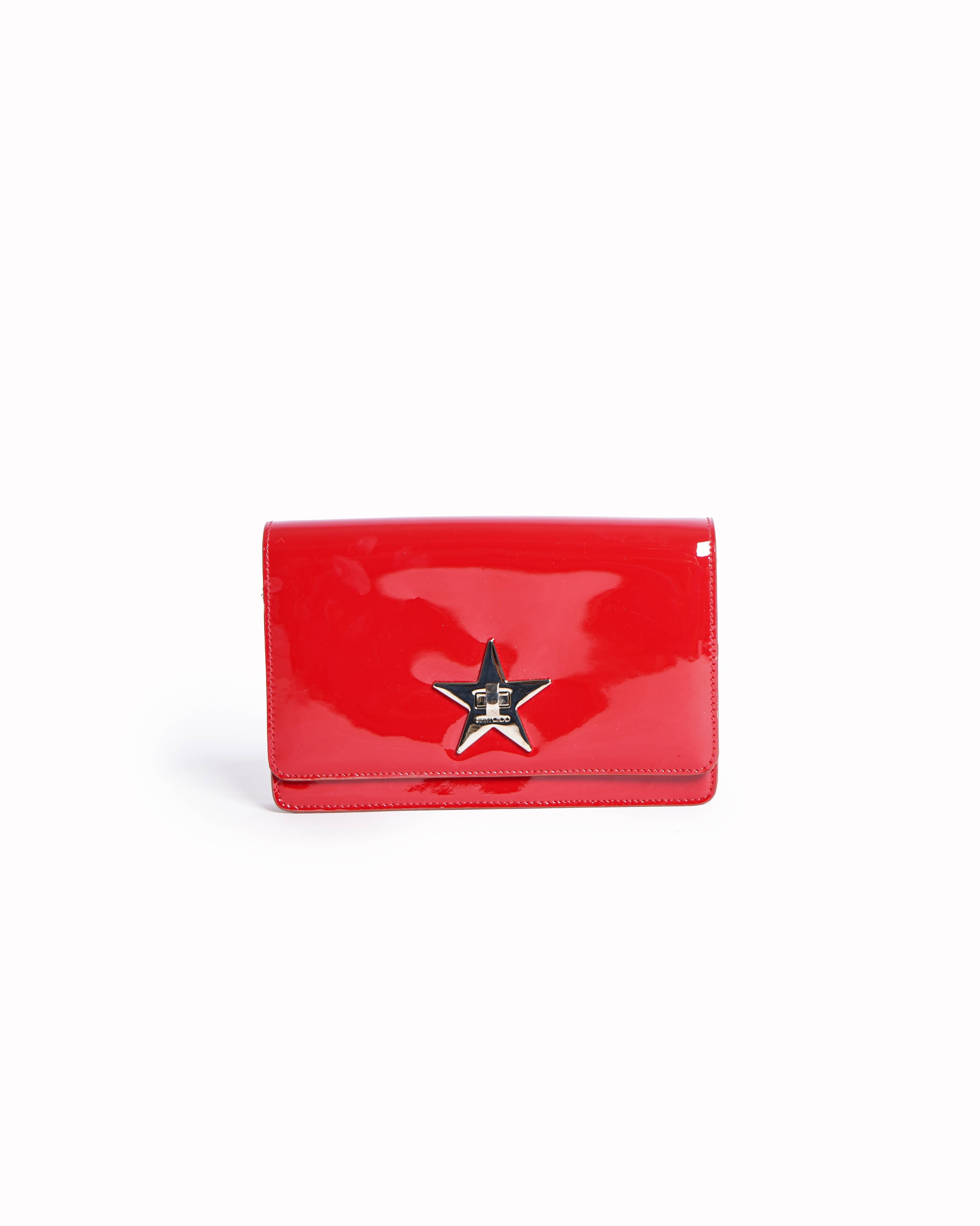 Jimmy Choo Teist Lock Crossbody Bag In Red