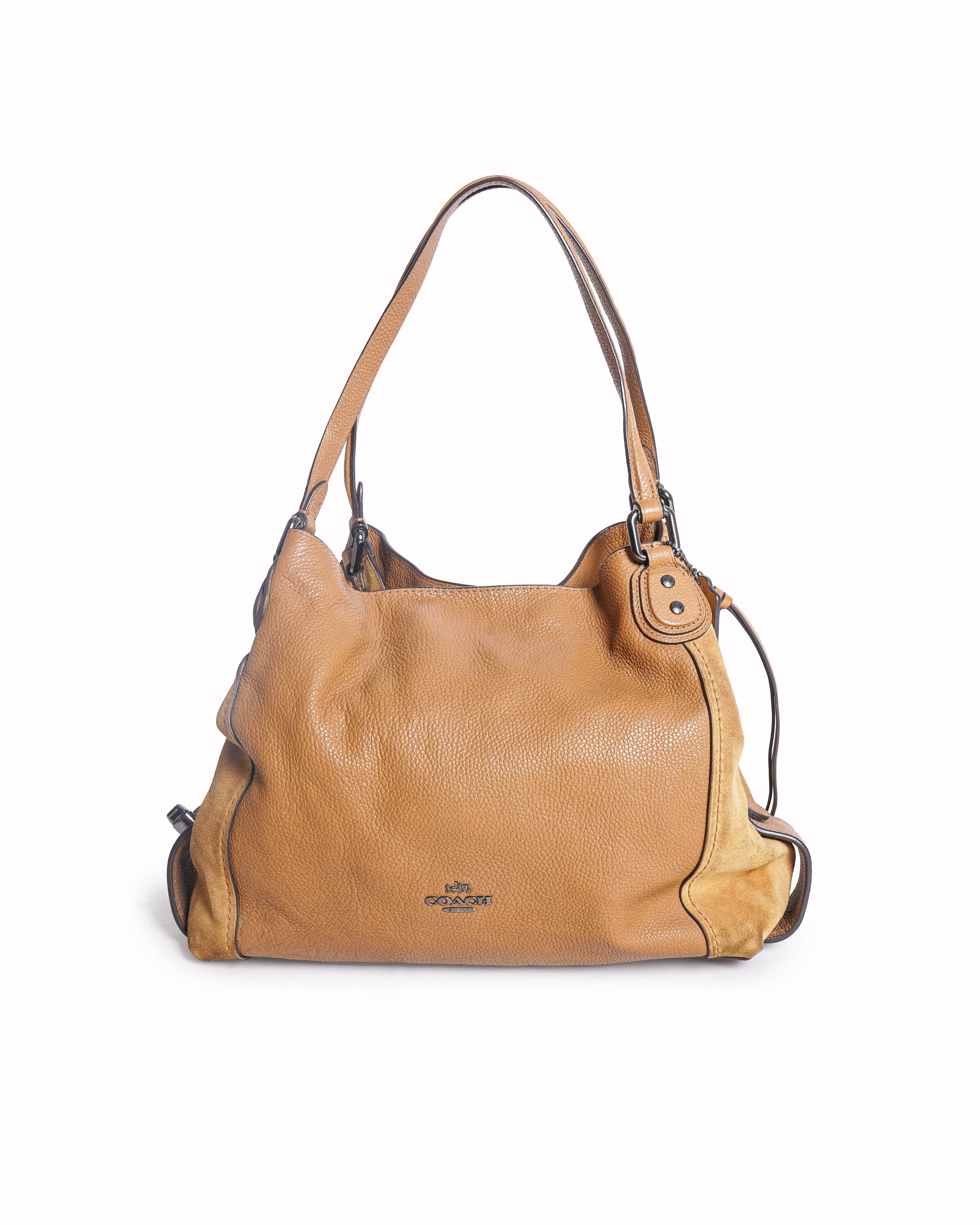 Coach Edie Shoulder Bag in Pebbled Leather and Suede