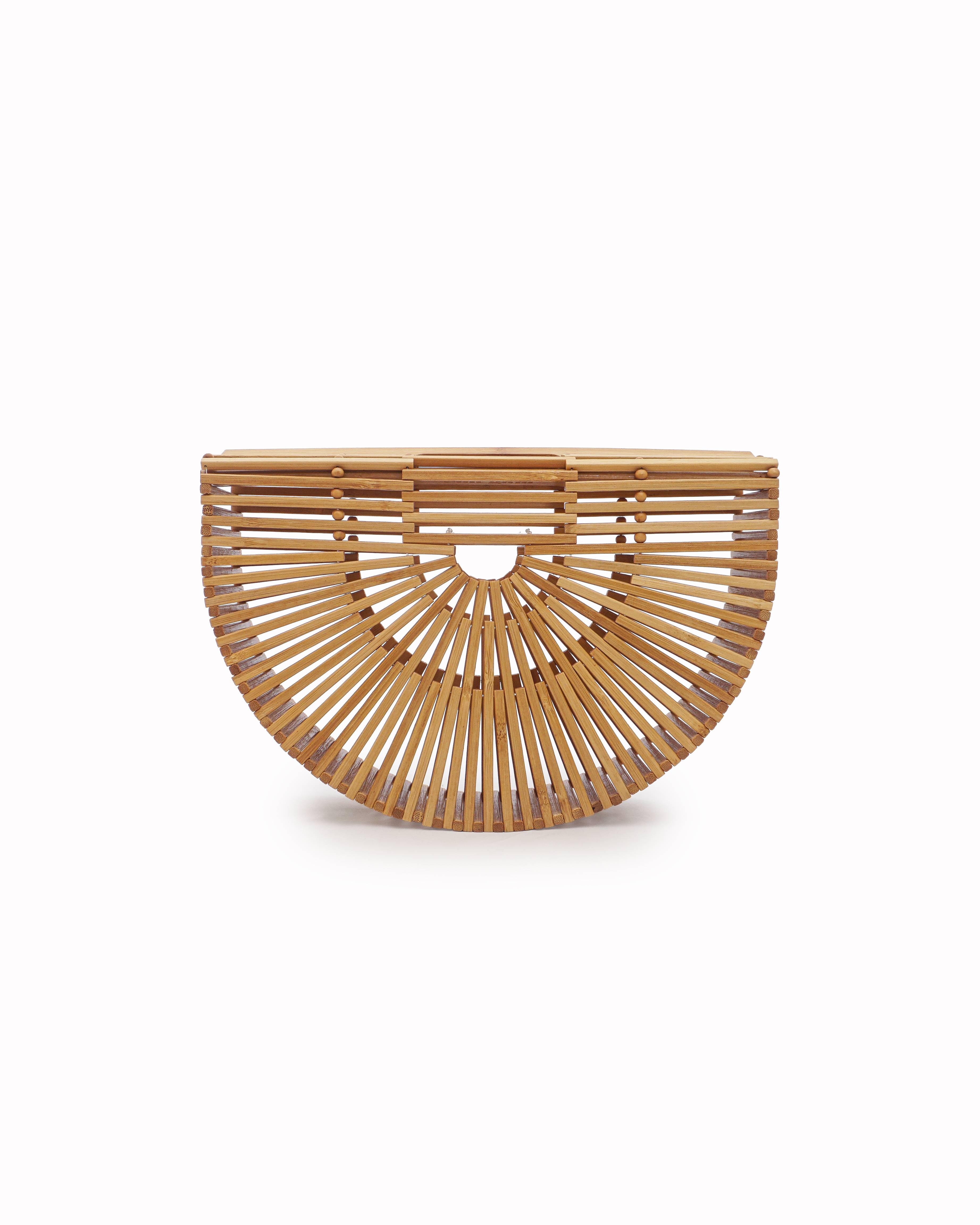 Cult Gaia Natural Bamboo Ark Top Handle Bag
