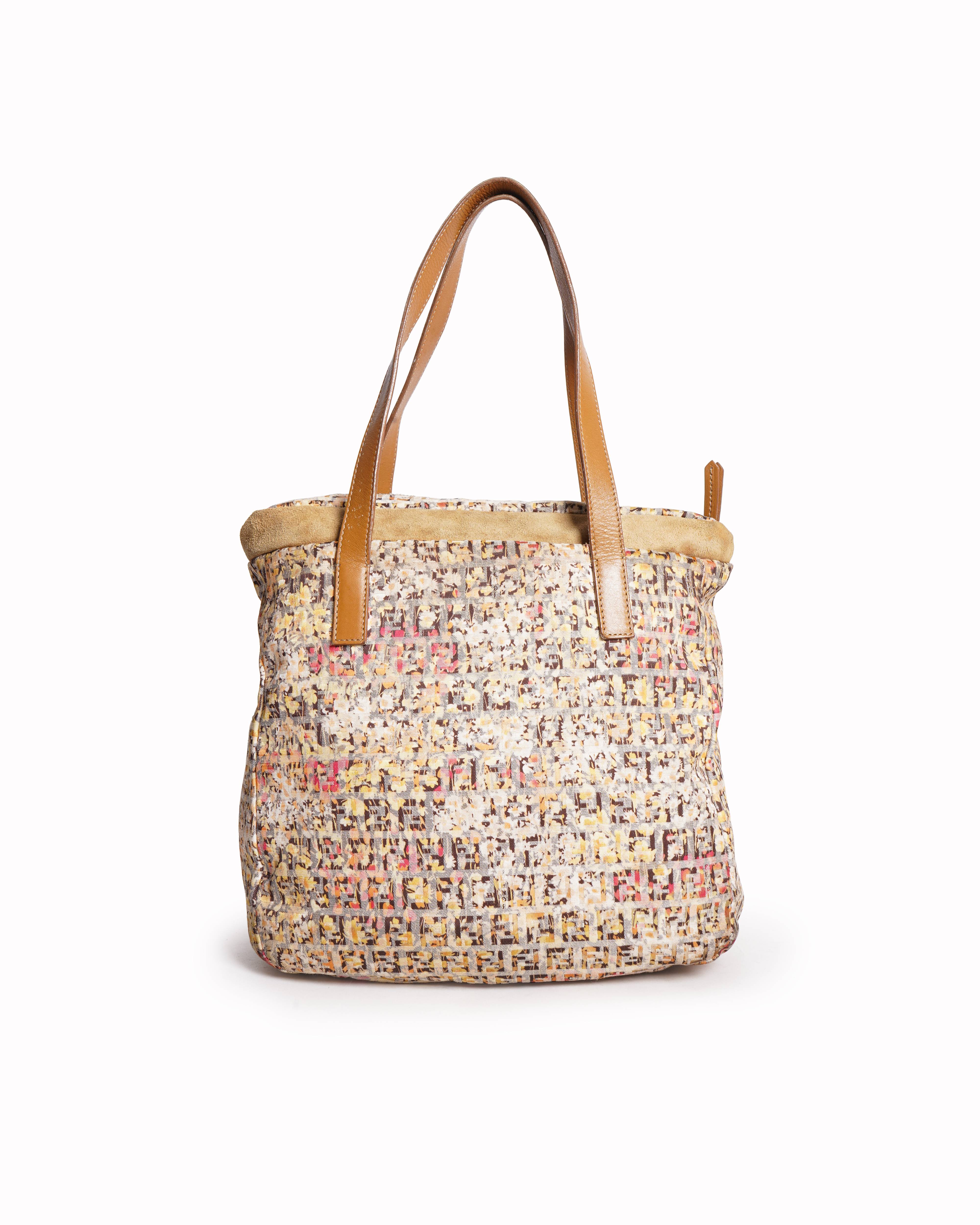 Fendi Zucca Print Drawstring Tote