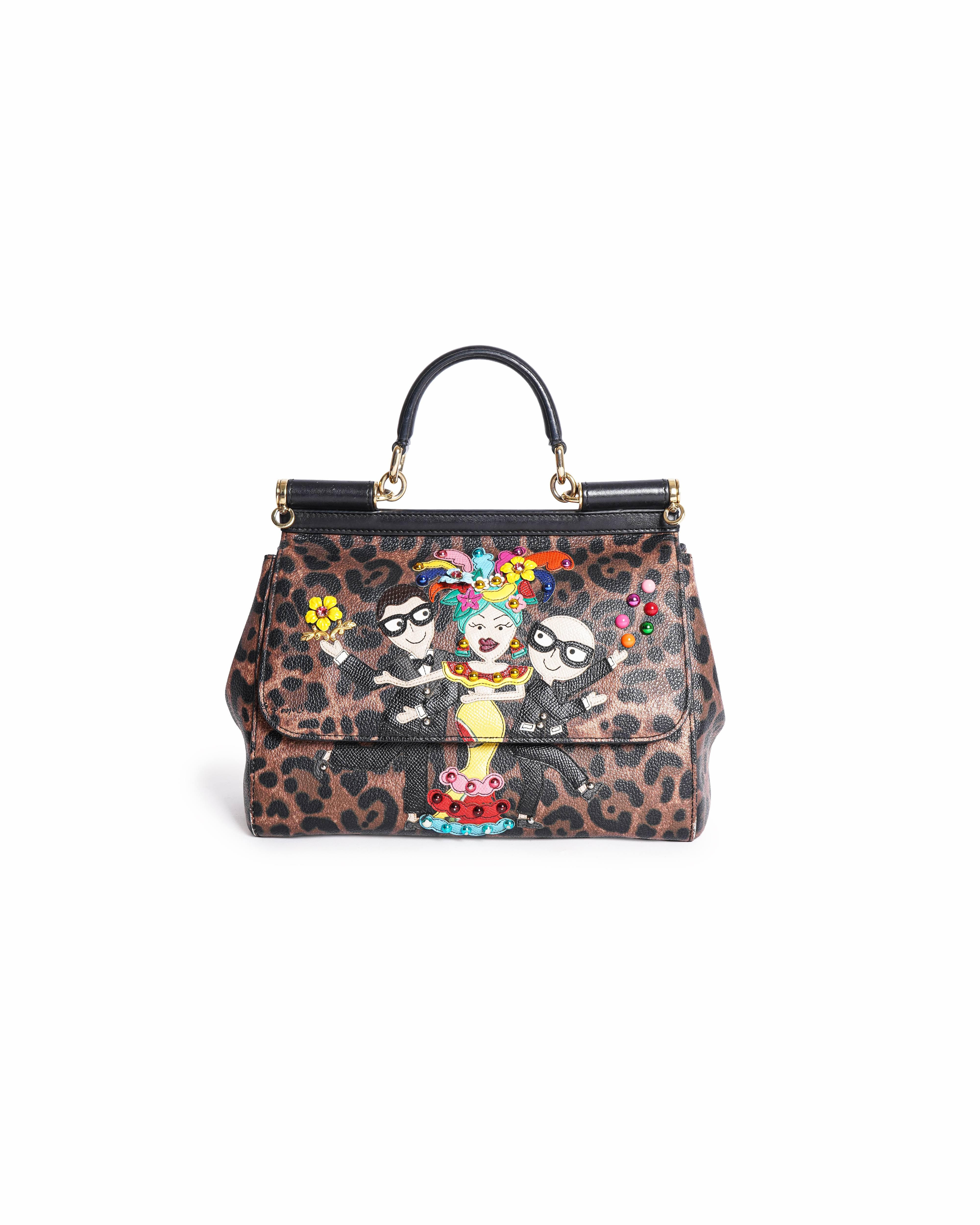 Dolce & Gabbana Miss Sicily DG Family Leather Satchel