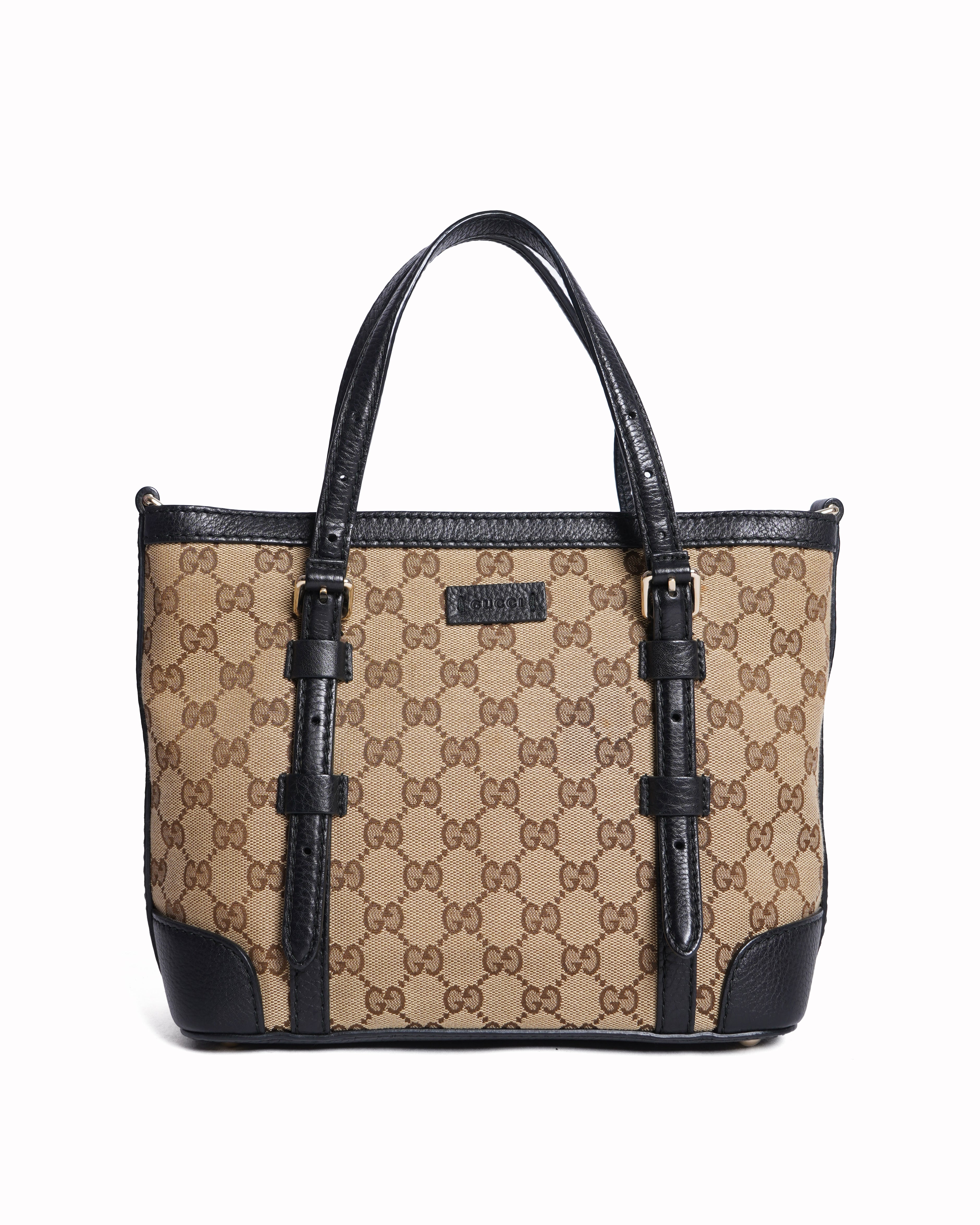 Gucci beige/Black GG Canvas Classic Tote Bag