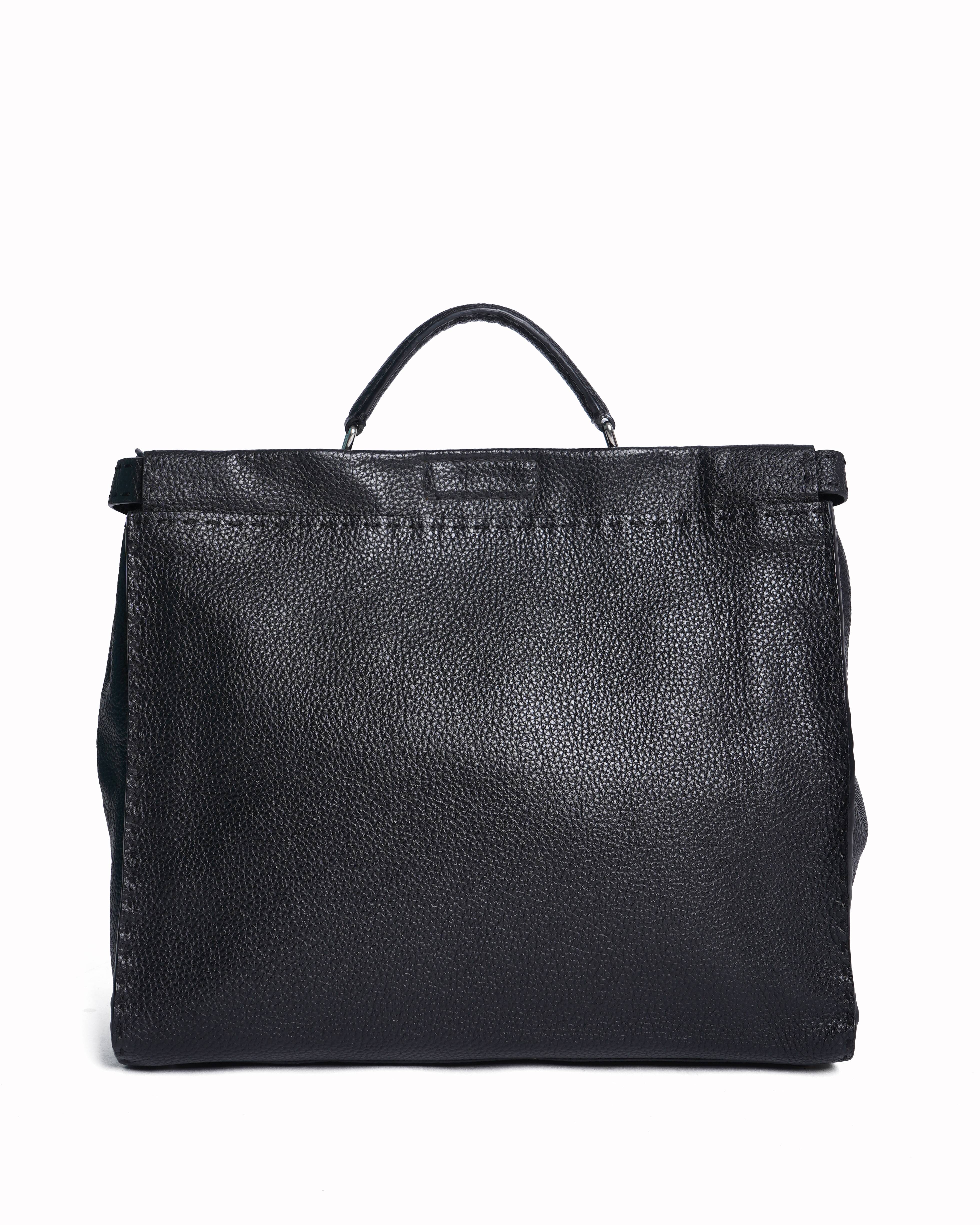 Fendi peekaboo black leather handbag