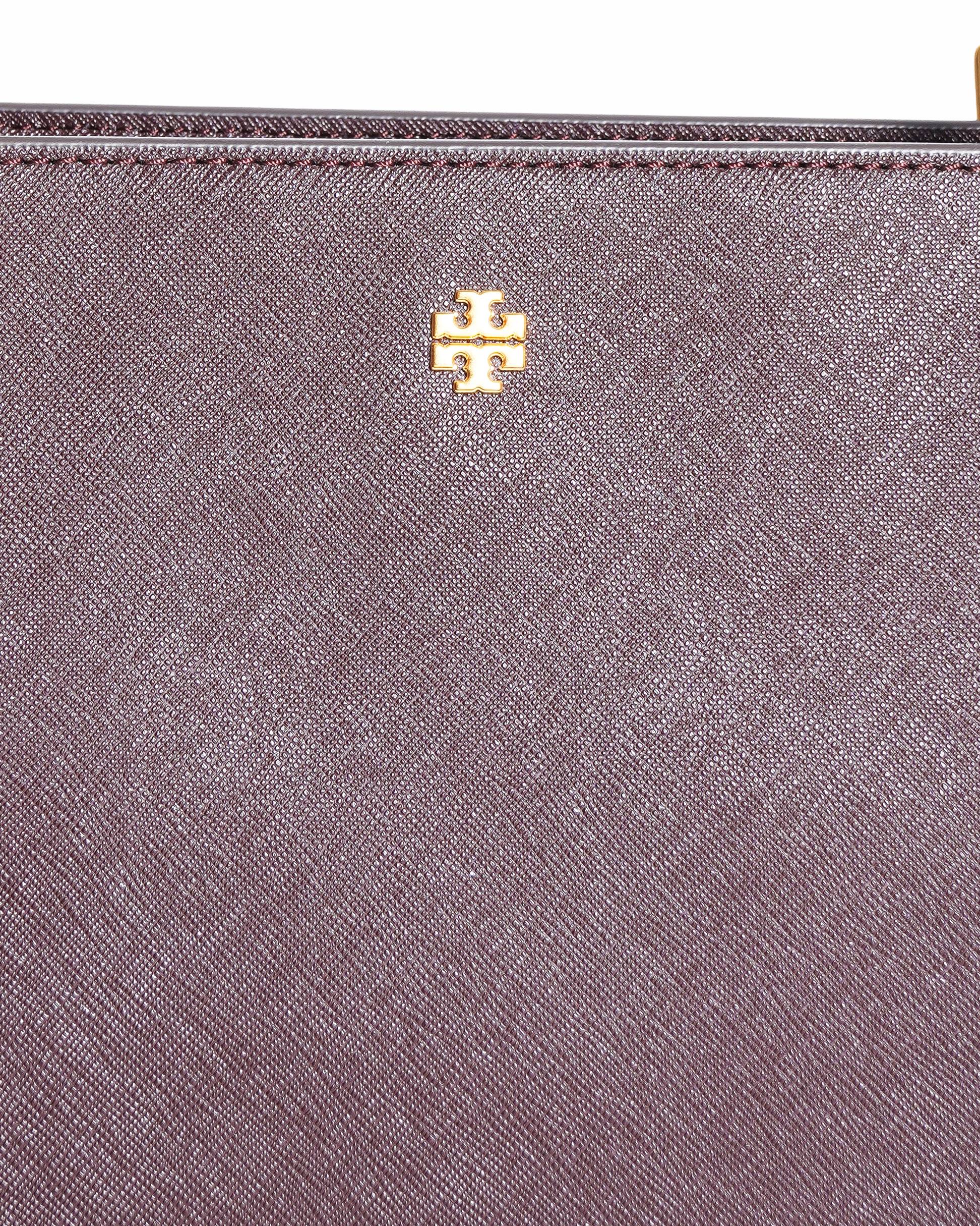 Tory Burch Burgundy Leather Emerson Tote Bag