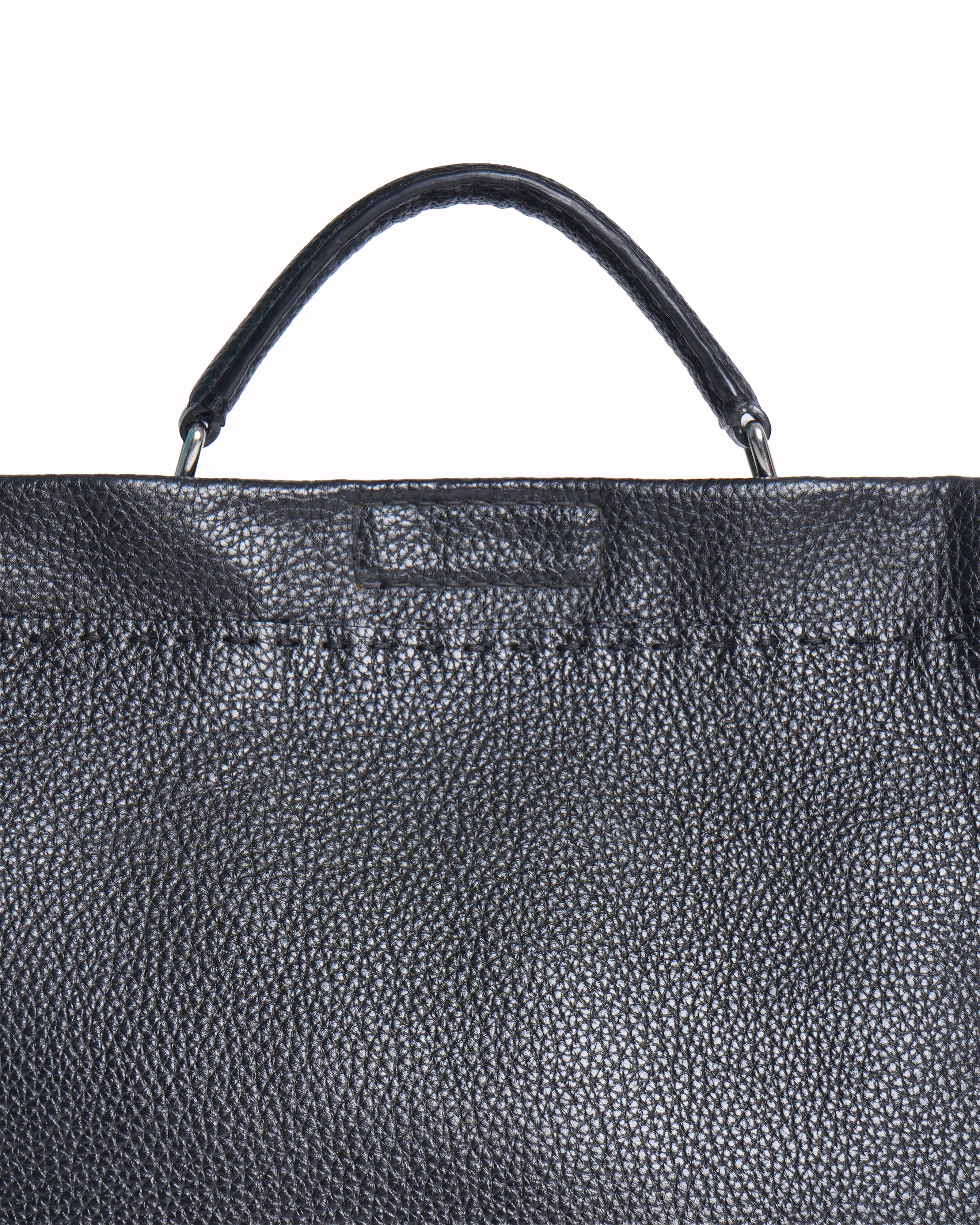 Fendi peekaboo black leather handbag