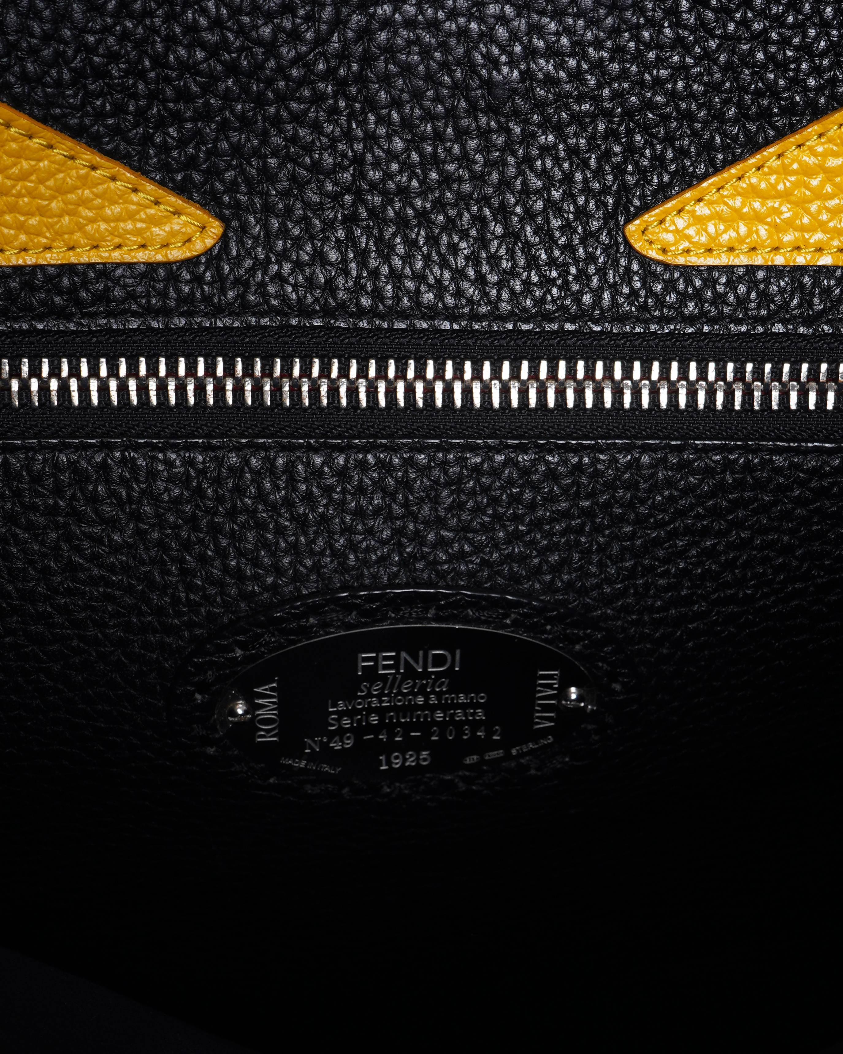 Fendi peekaboo black leather handbag