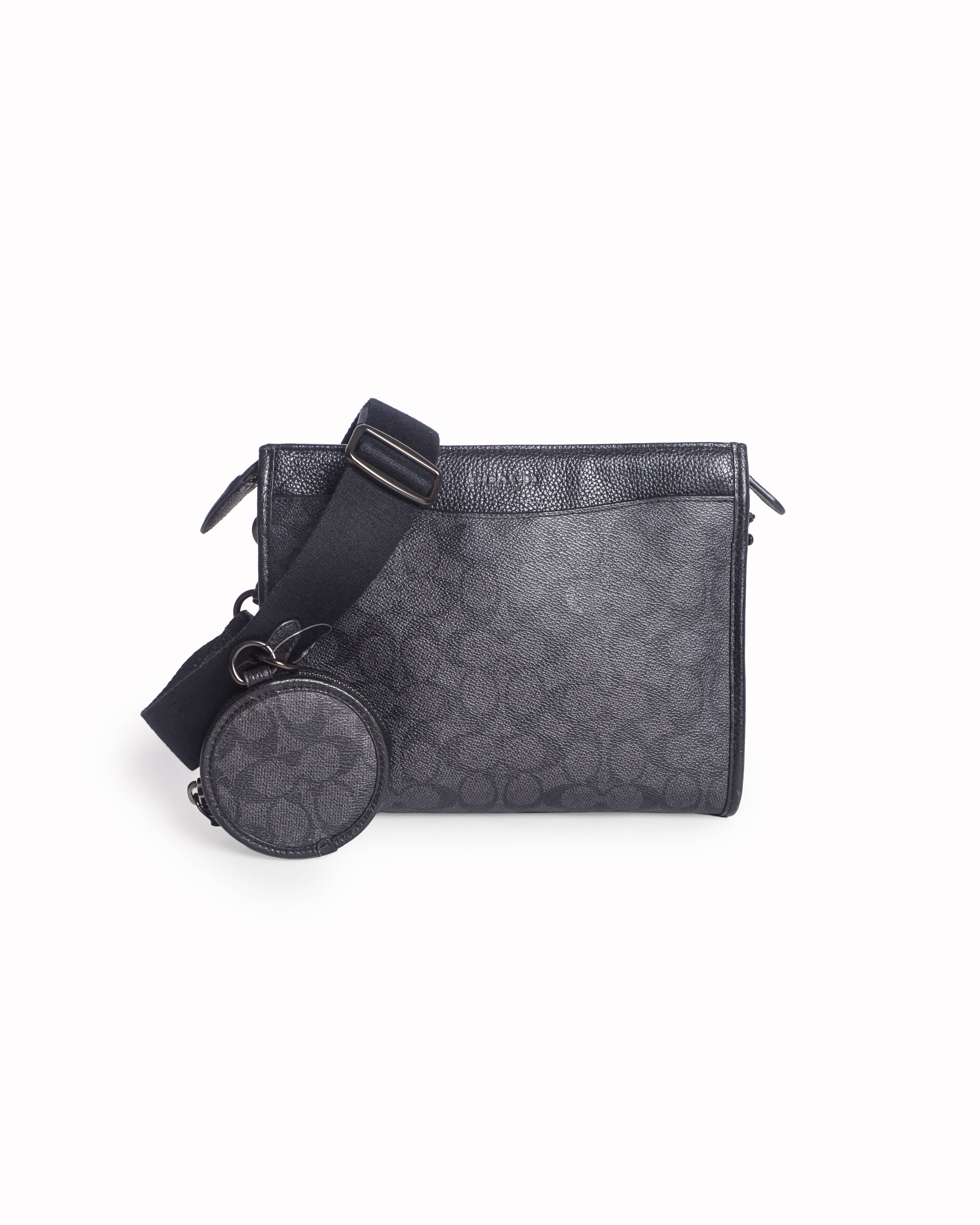 Coach Signature Flat Crossbody Bag with Coin Pouch