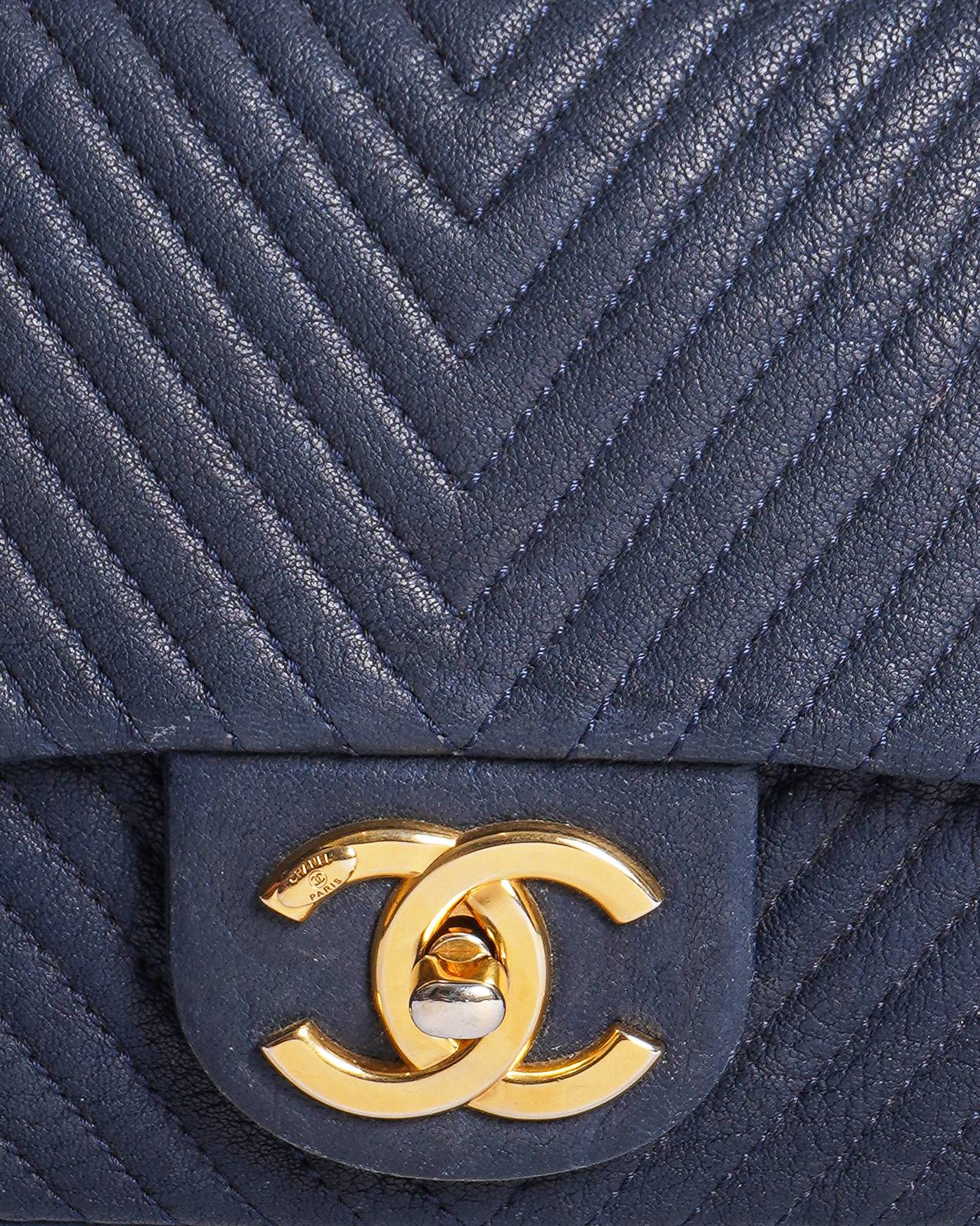 Chanel Chevron Timeless Classique Leather Crossbody Bag