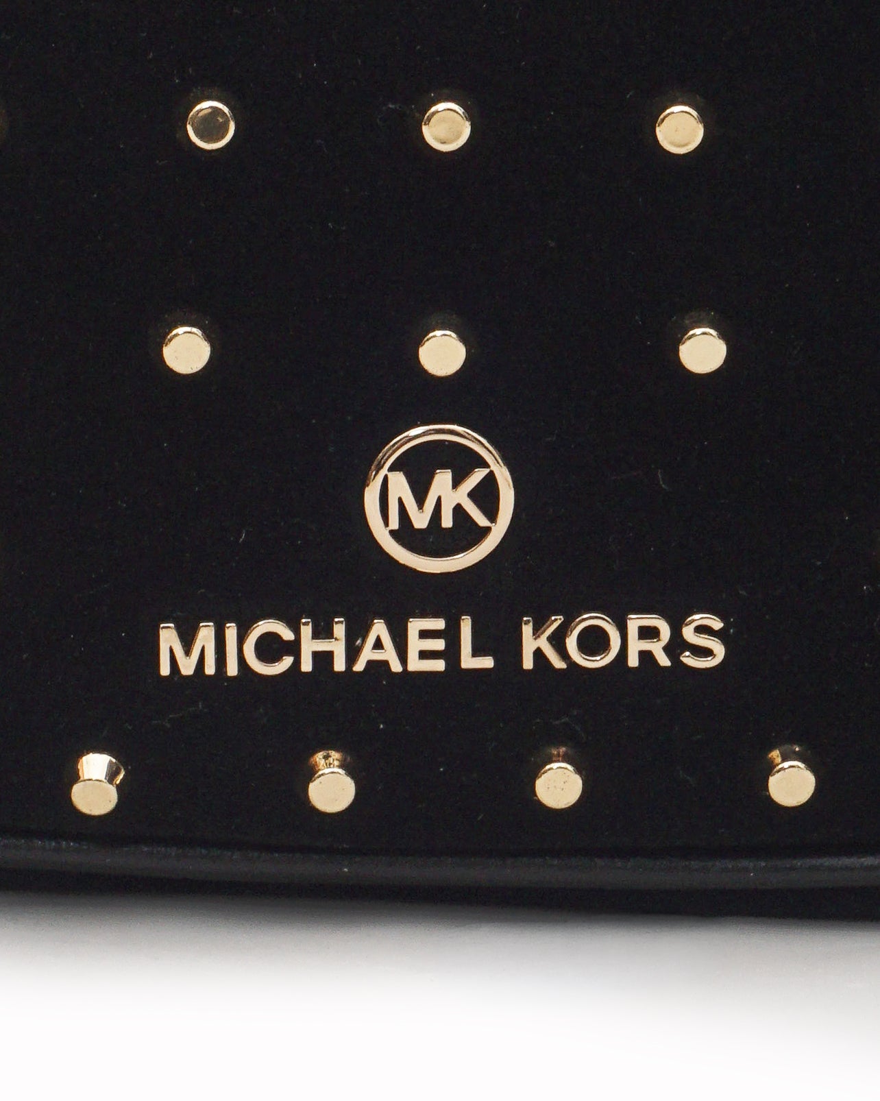 Michael Kors Black Studded Suede Shoulder Bag