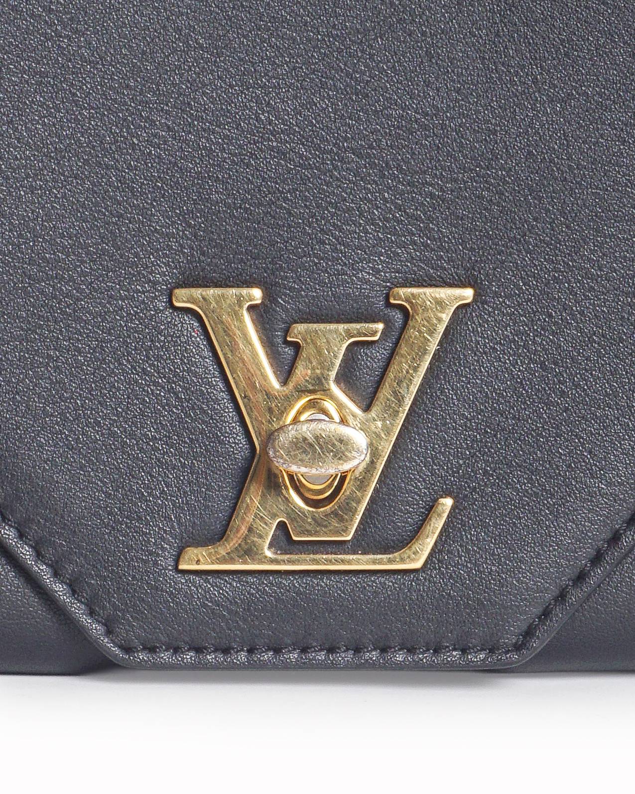 Louis Vuitton Black Smooth Leather Love Note Envelope Bag