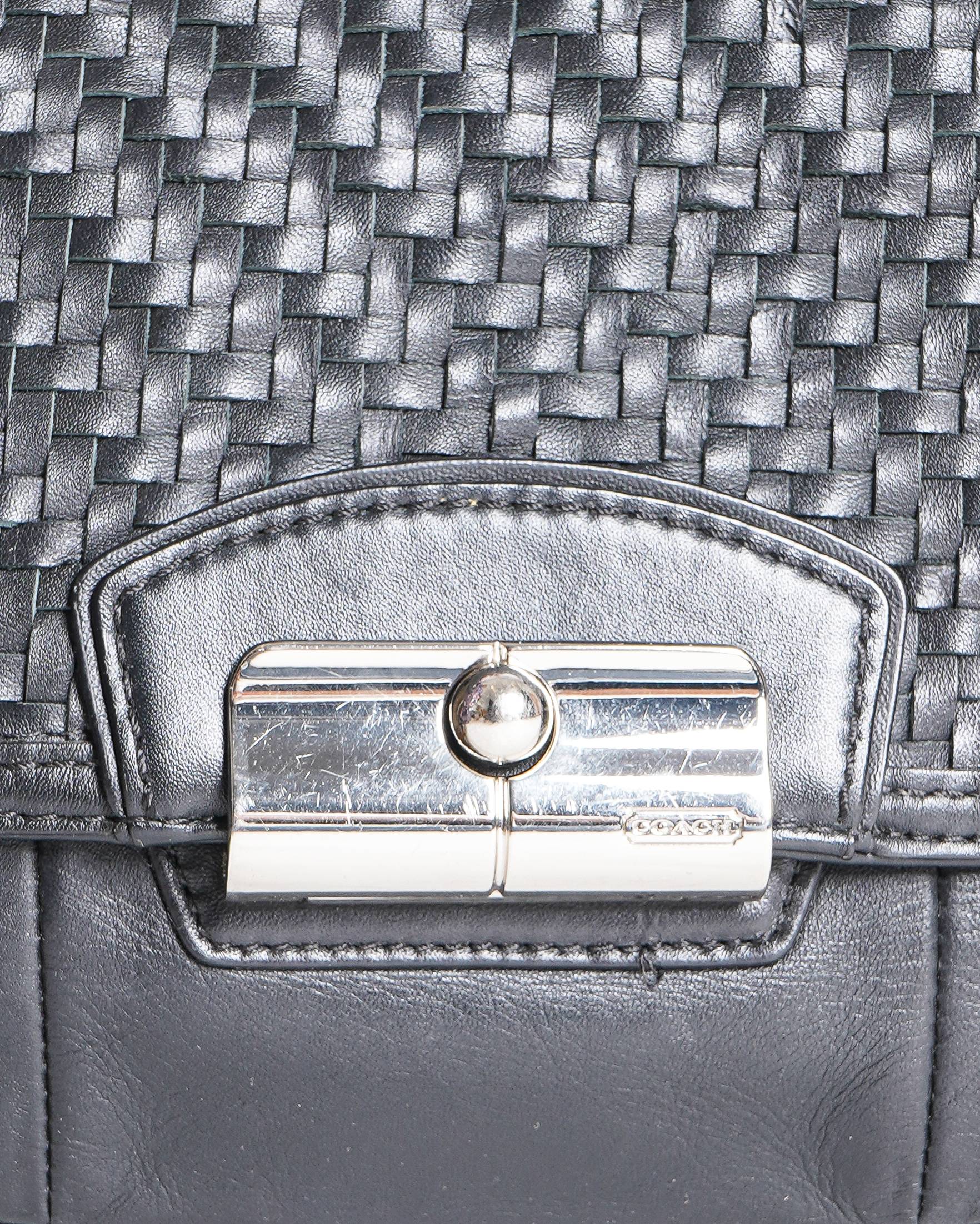 Coach Kristine Woven Leather Shoulder Bag