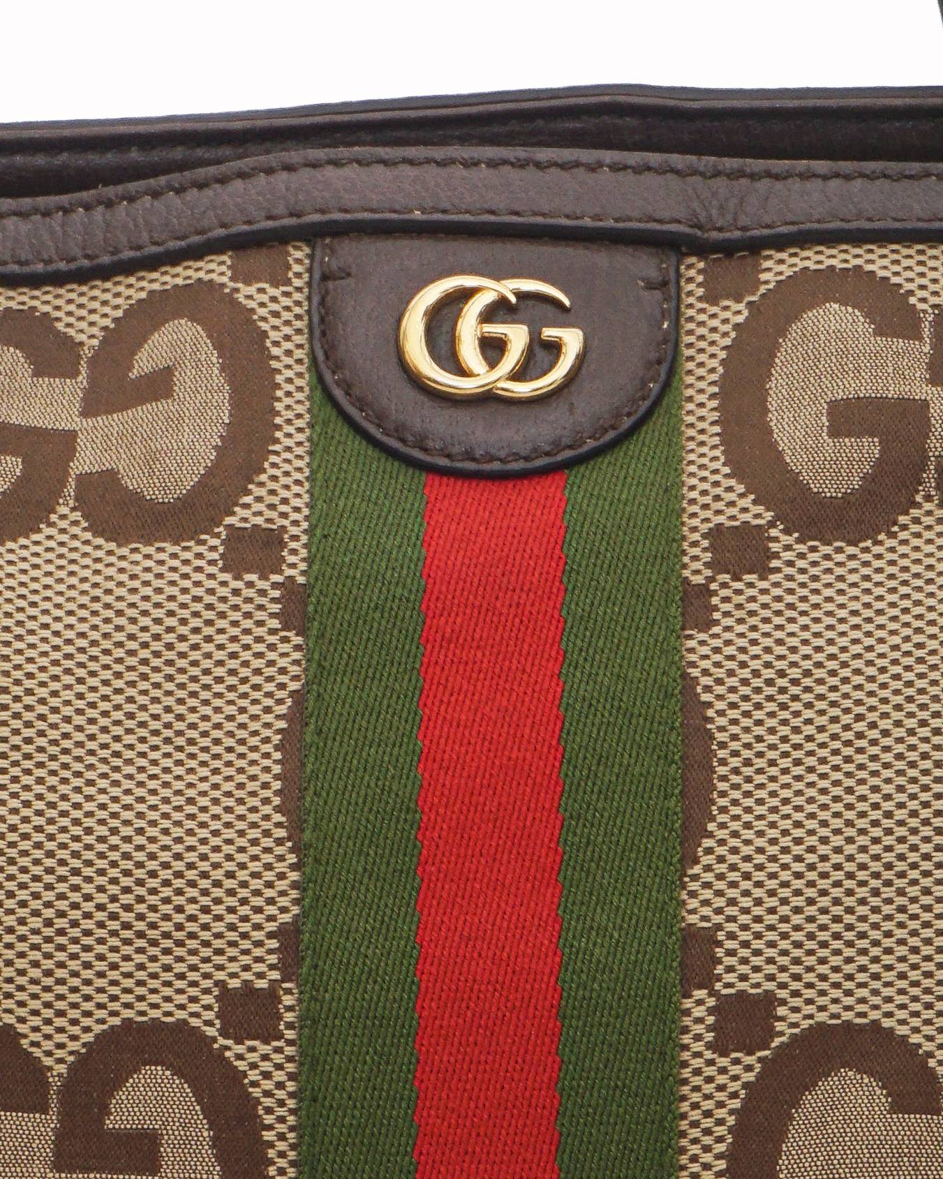 Gucci Jumbo GG Canvas Web Stripe Tote Bag
