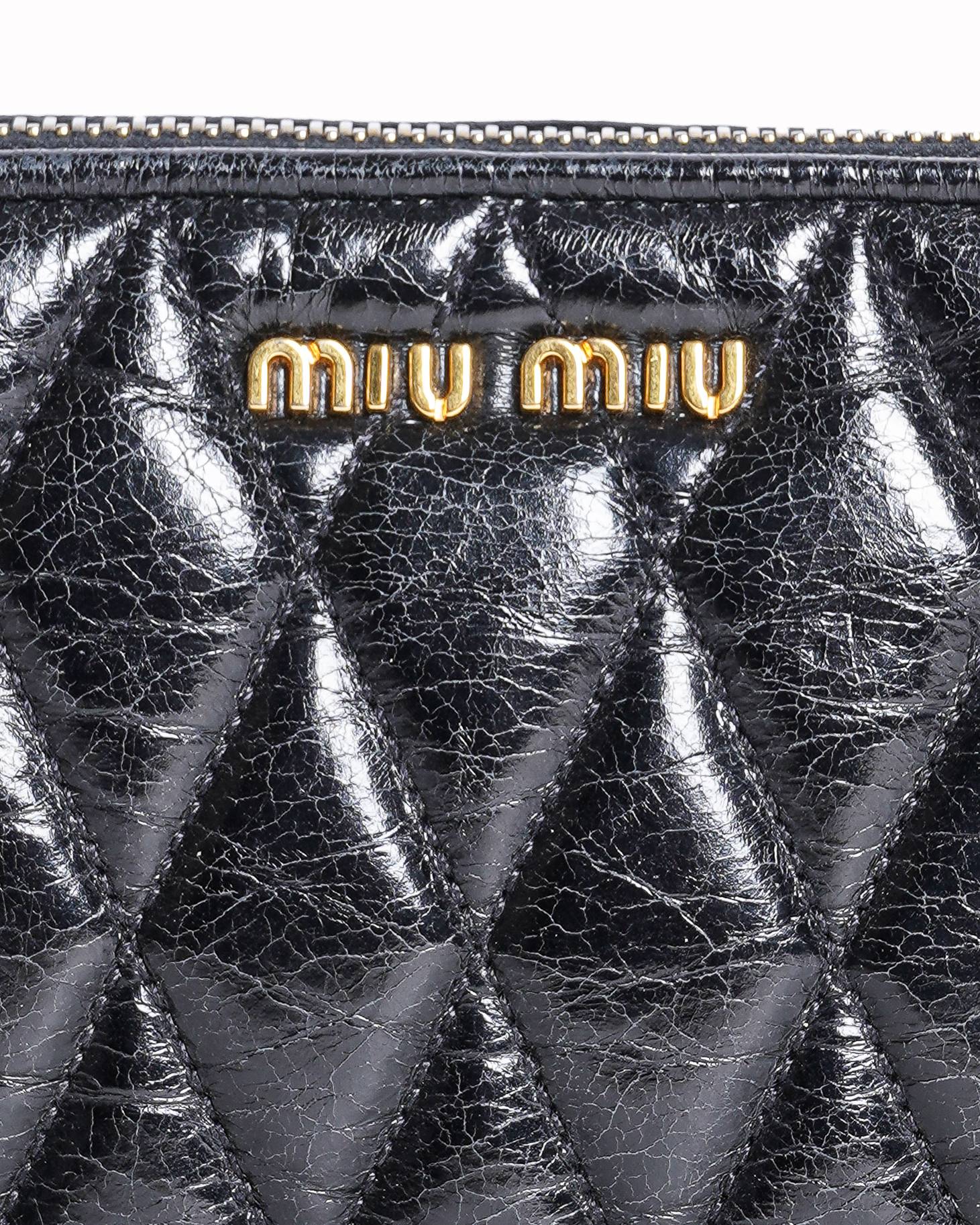 Miu Miu Quilted Mini Shoulder Bag In Black