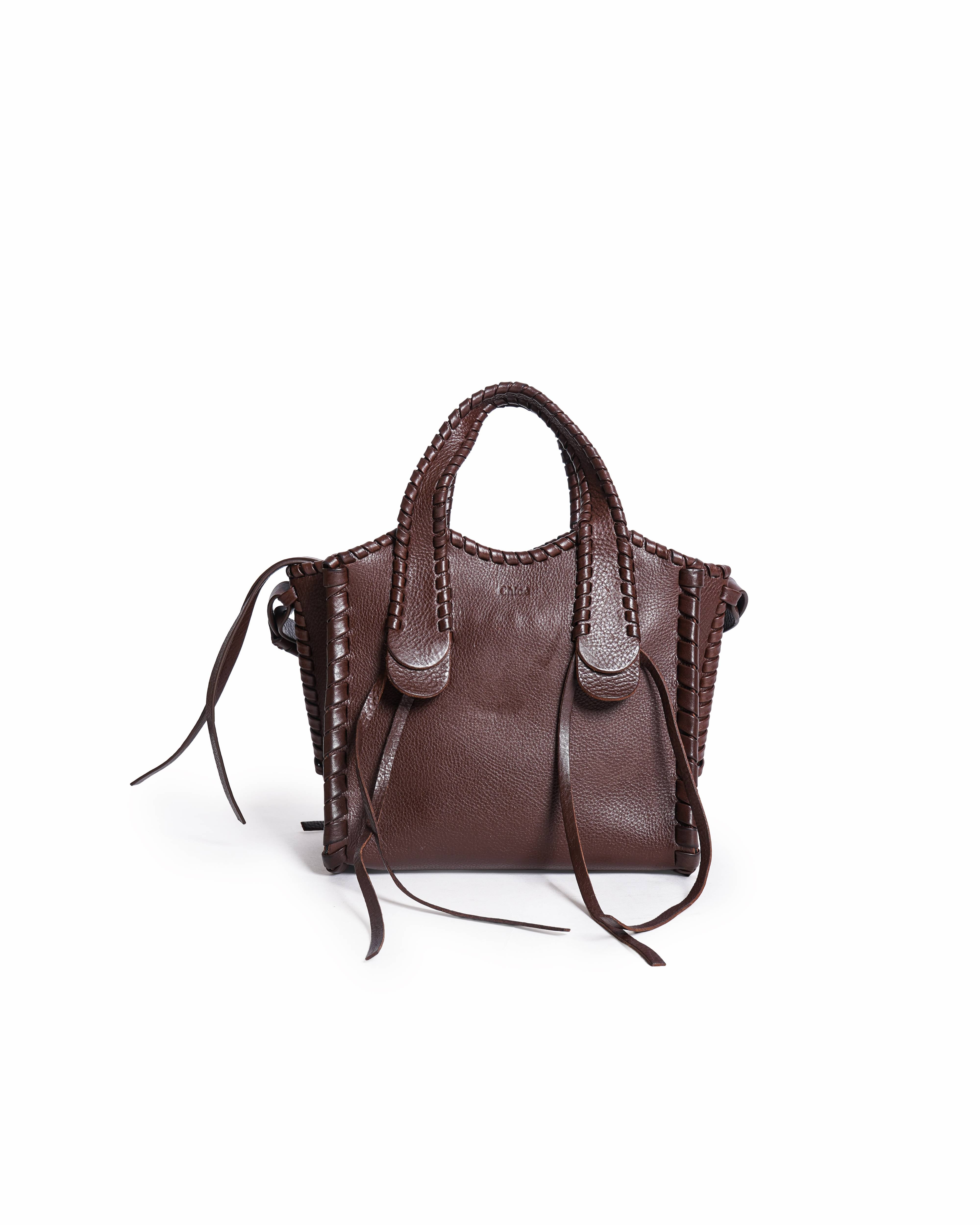Chloé Mony Leather Tote In Brown