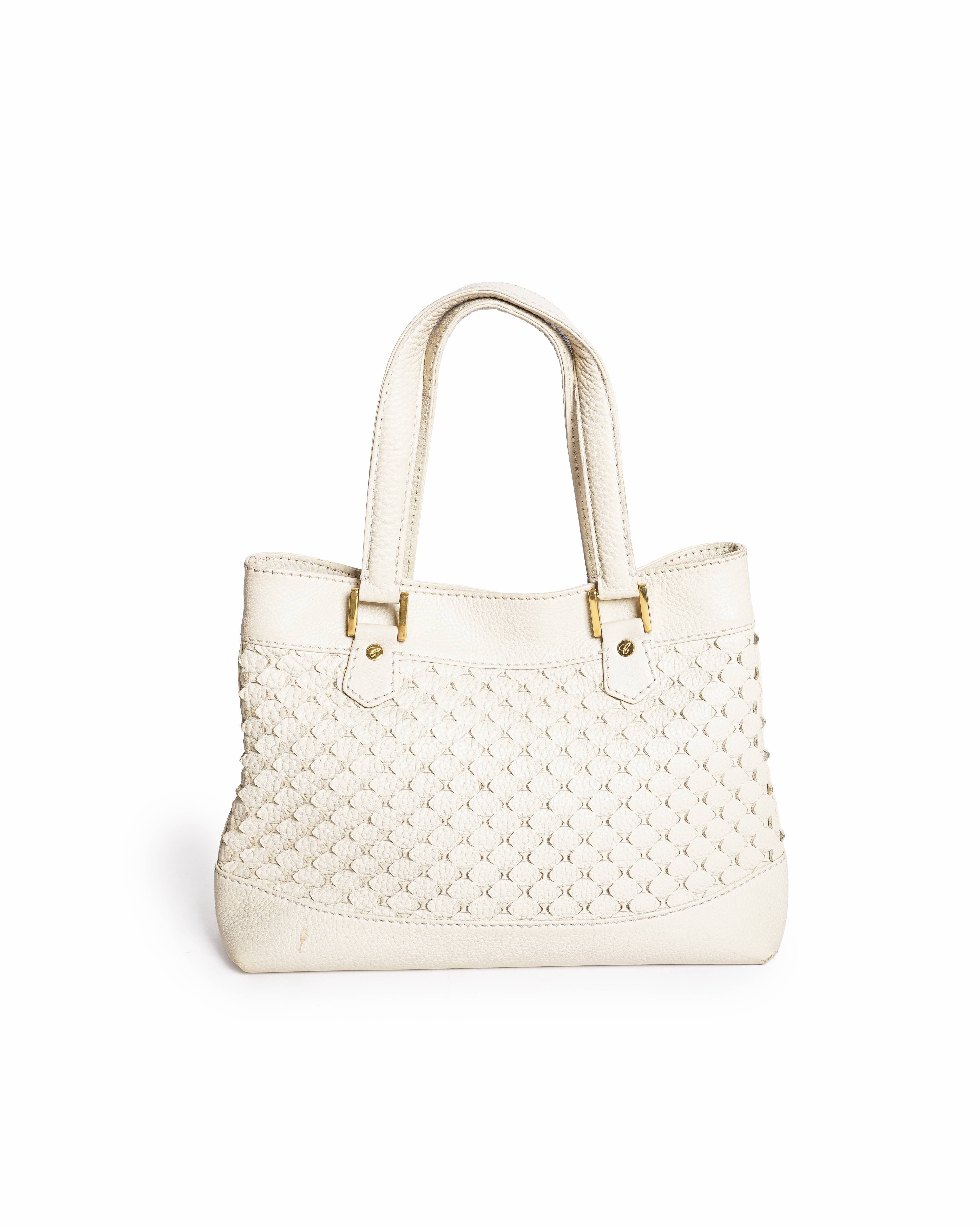 Chopard Textured White Leather Handbag