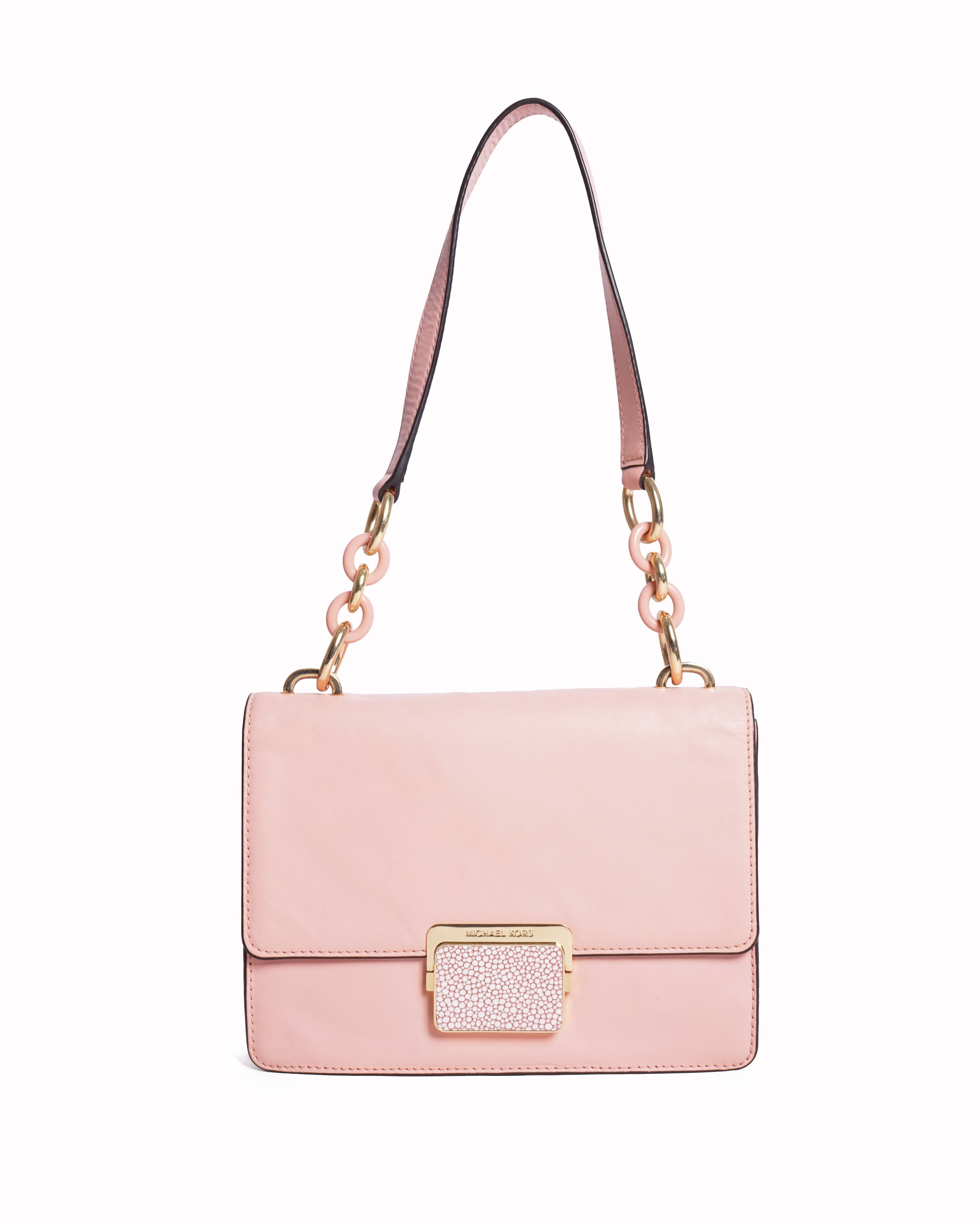 Michael kors Cynthia Small Peach Leather Shoulder Bag