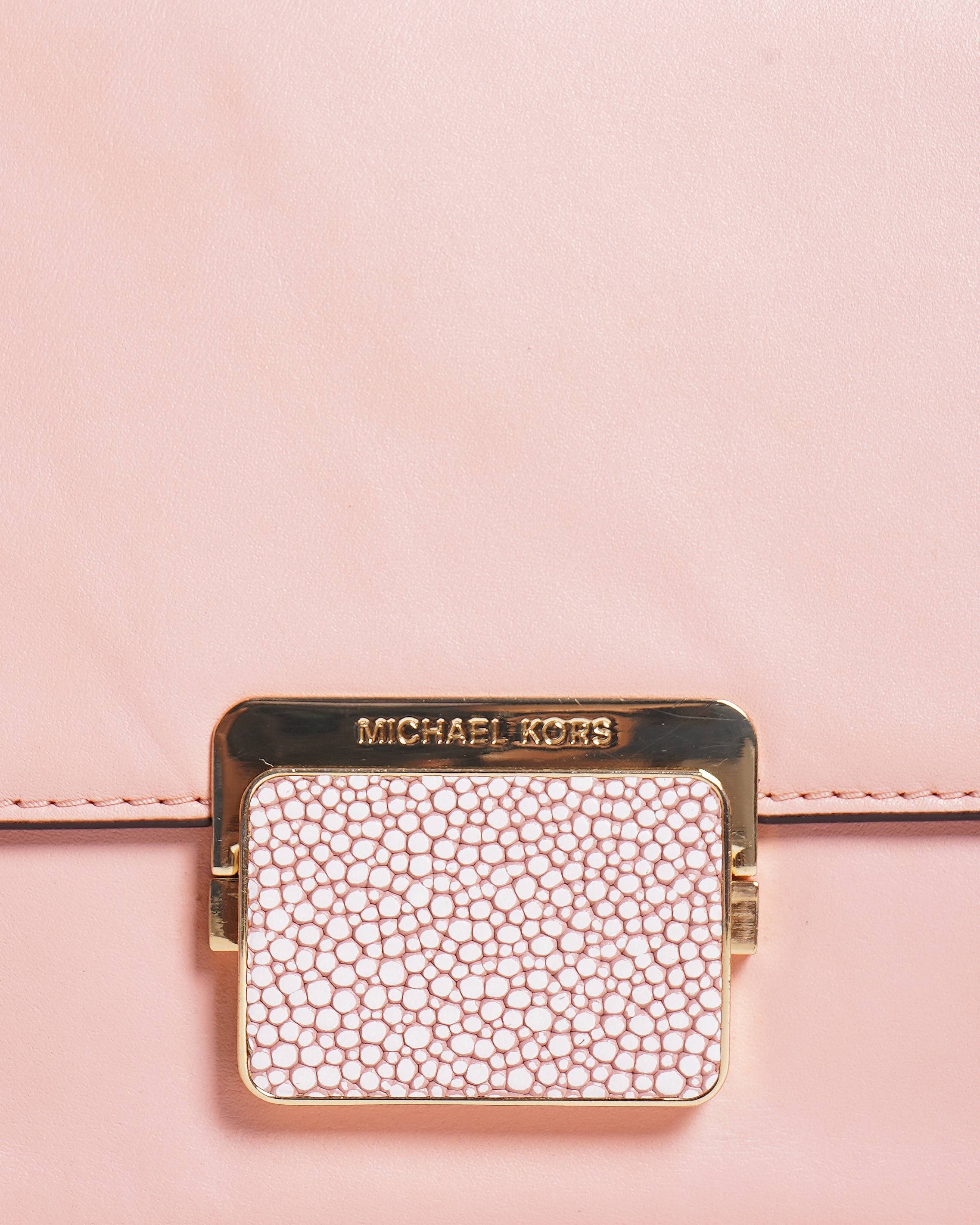 Michael kors Cynthia Small Peach Leather Shoulder Bag