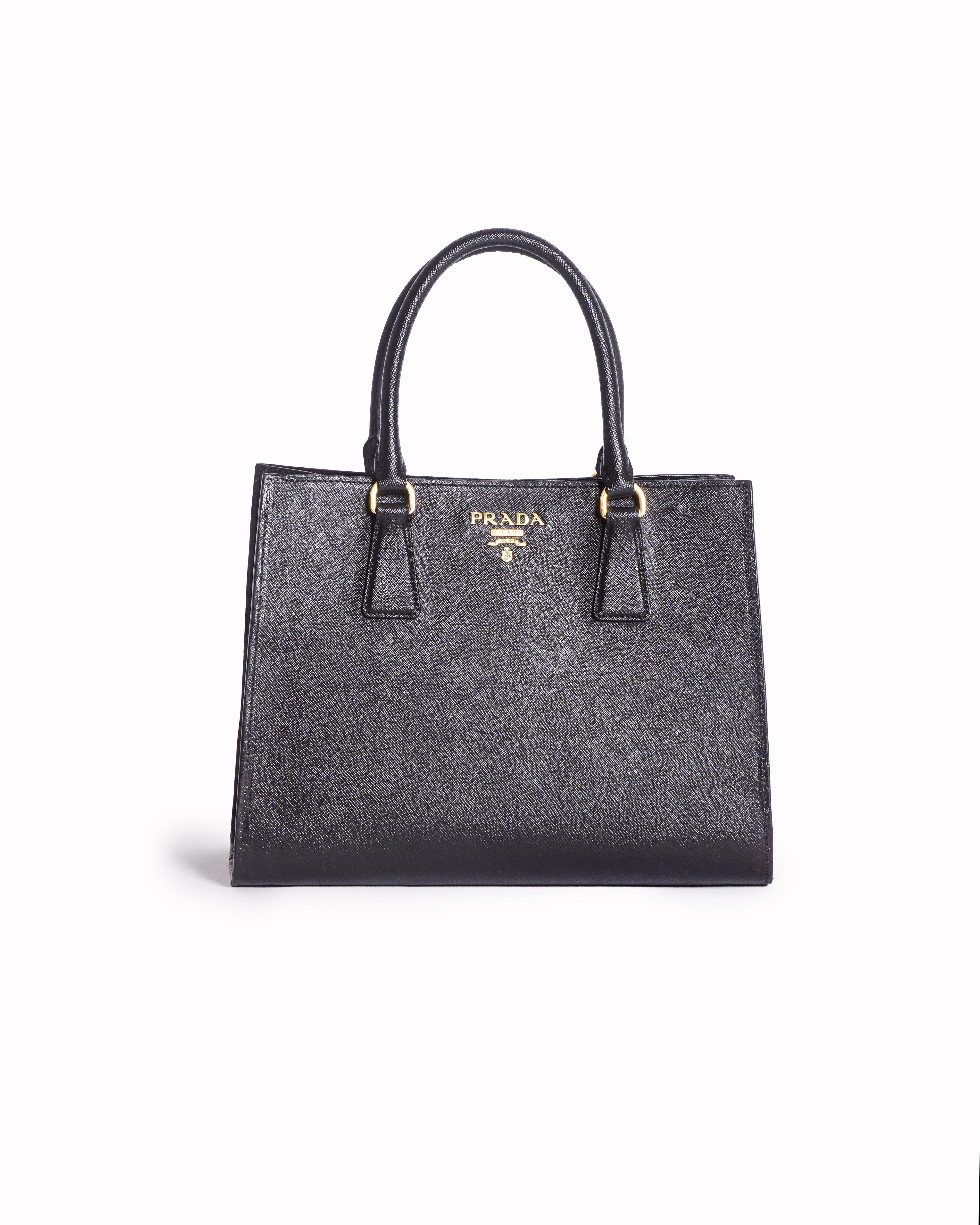 Prada black saffiano leather galleria tote bag