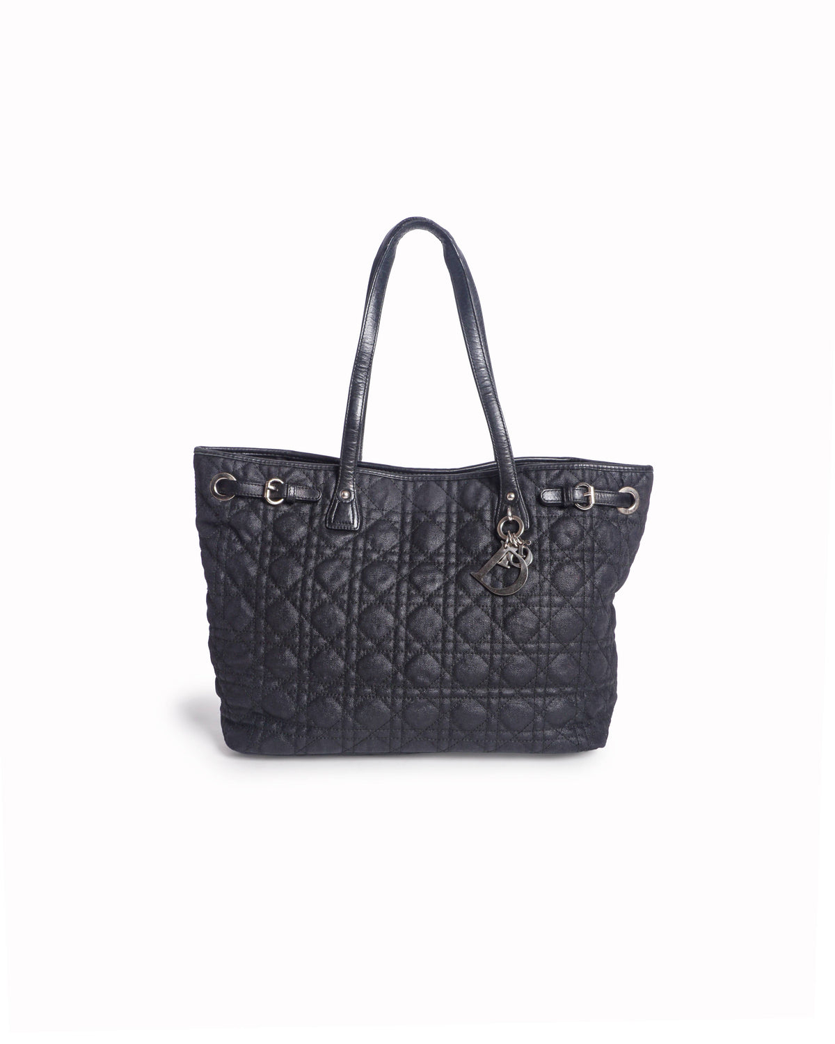 Christian Dior Black Cannage Quilted Panarea Tote