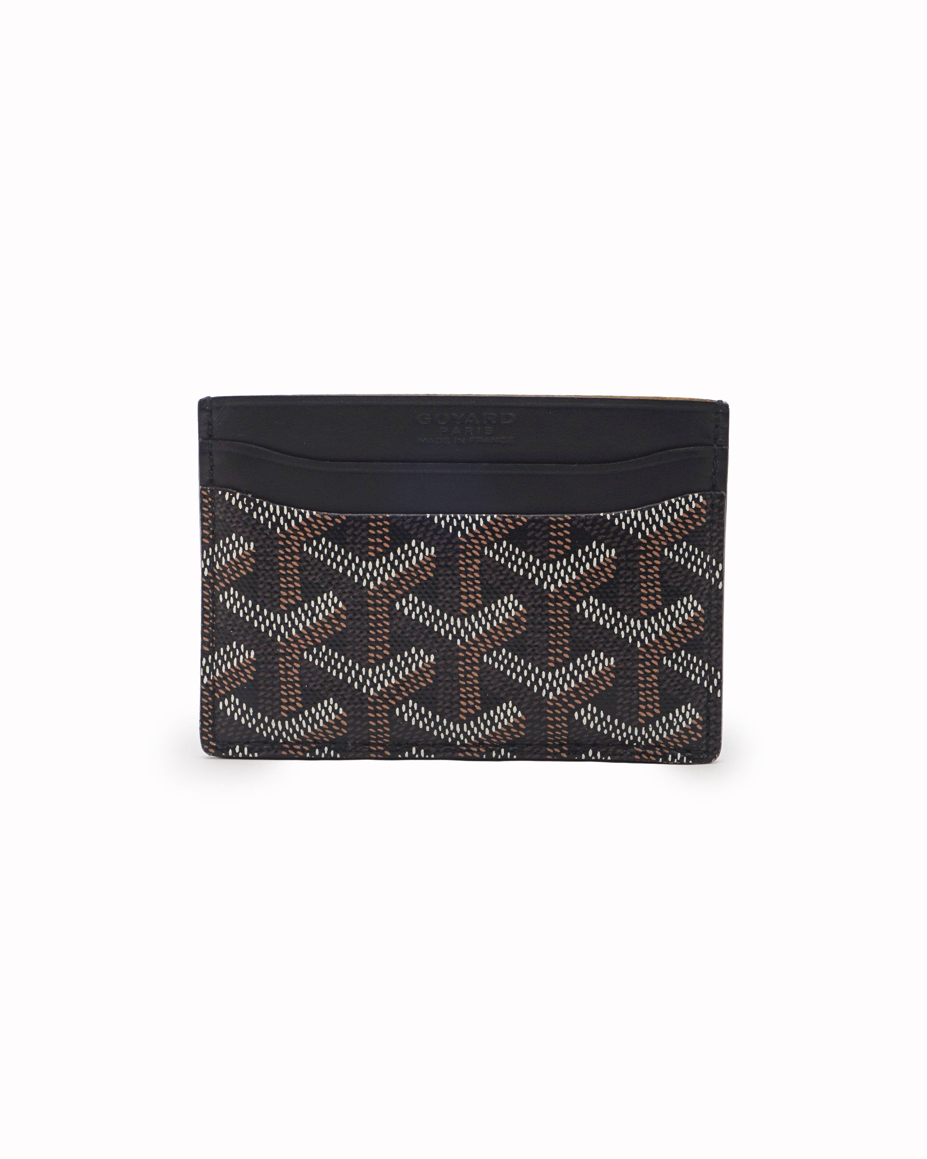 Goyard Black and Tan Goyardine Canvas Saint Sulpice Card Holder