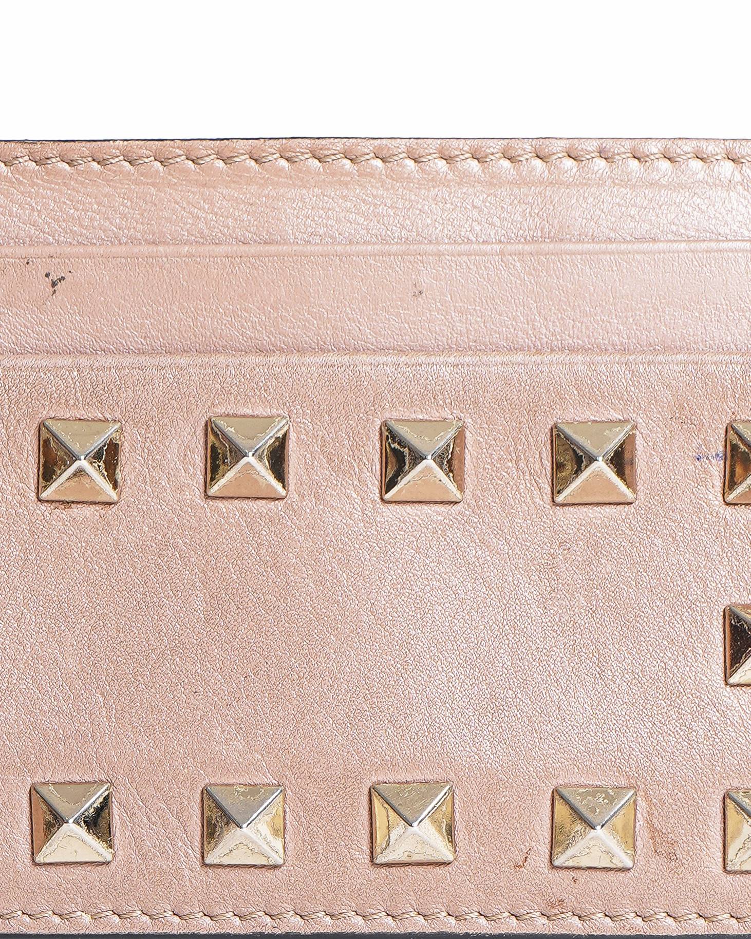 Valentino Garavani Leather Rockstud Cardholder