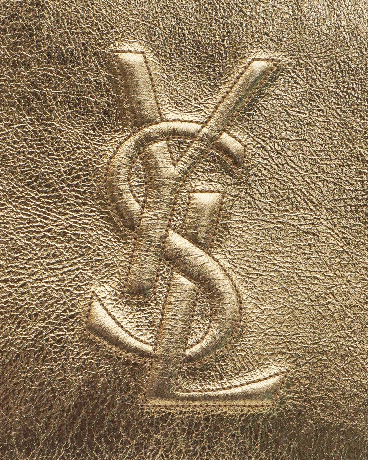 Yves Saint Laurent Metallic Gold Leather Bell de Jour Clutch Bag