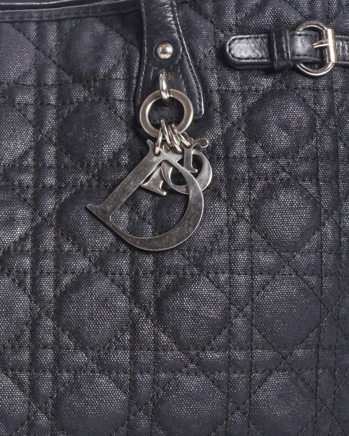 Christian Dior Black Cannage Quilted Panarea Tote