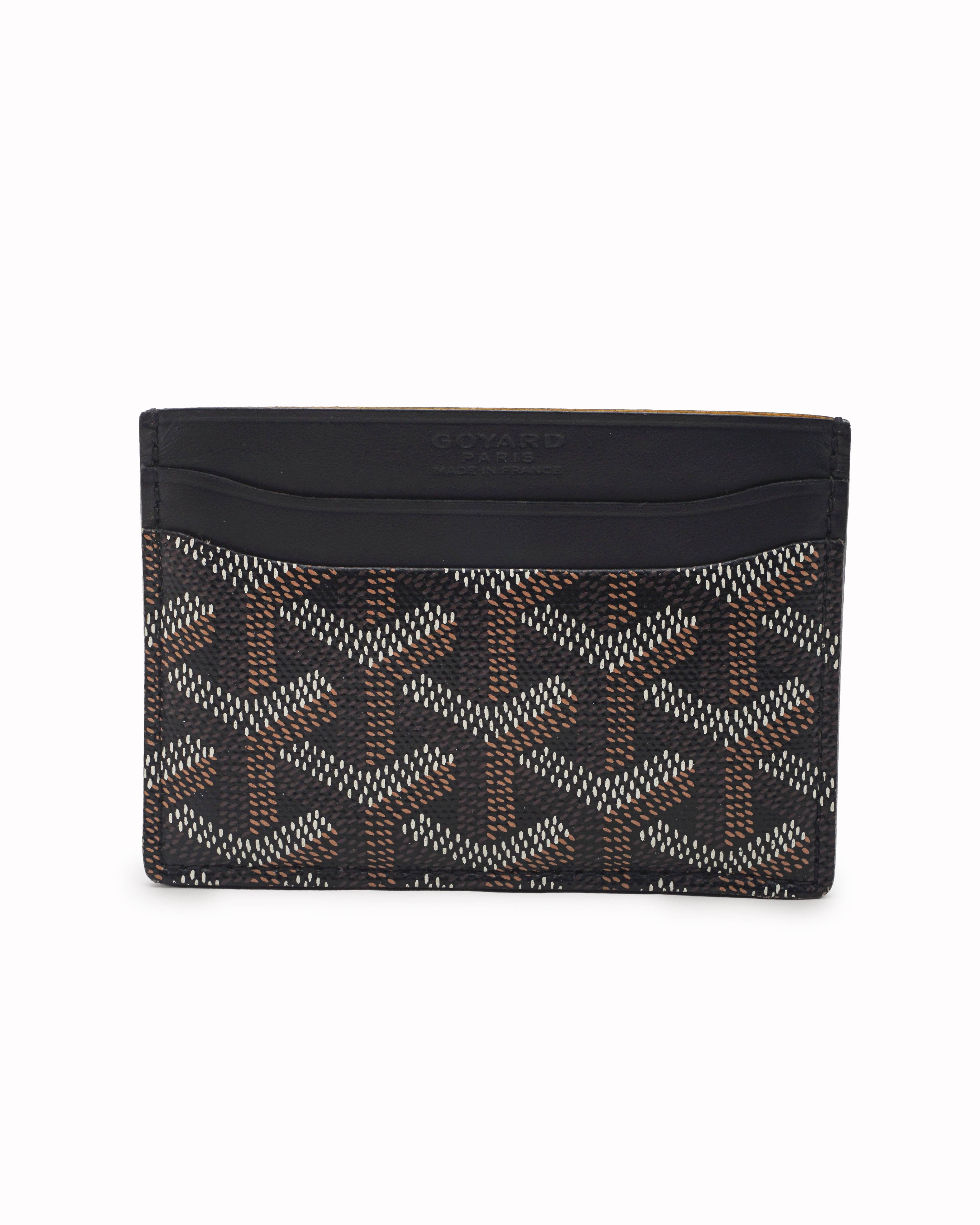 Goyard Black and Tan Goyardine Canvas Saint Sulpice Card Holder