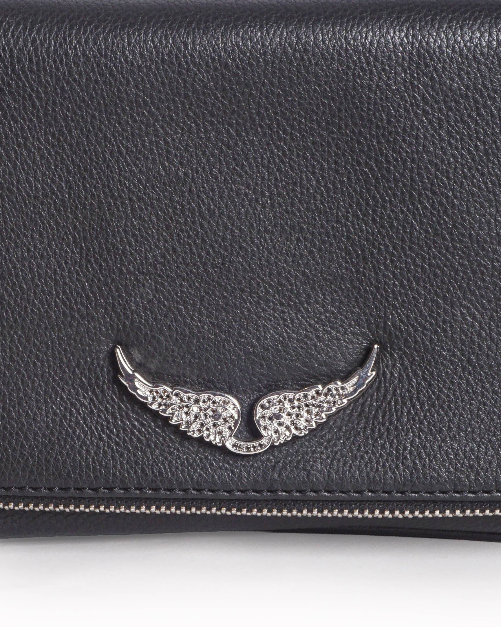 Zadig&Voltaire Black Grained Leather Rock Clutch