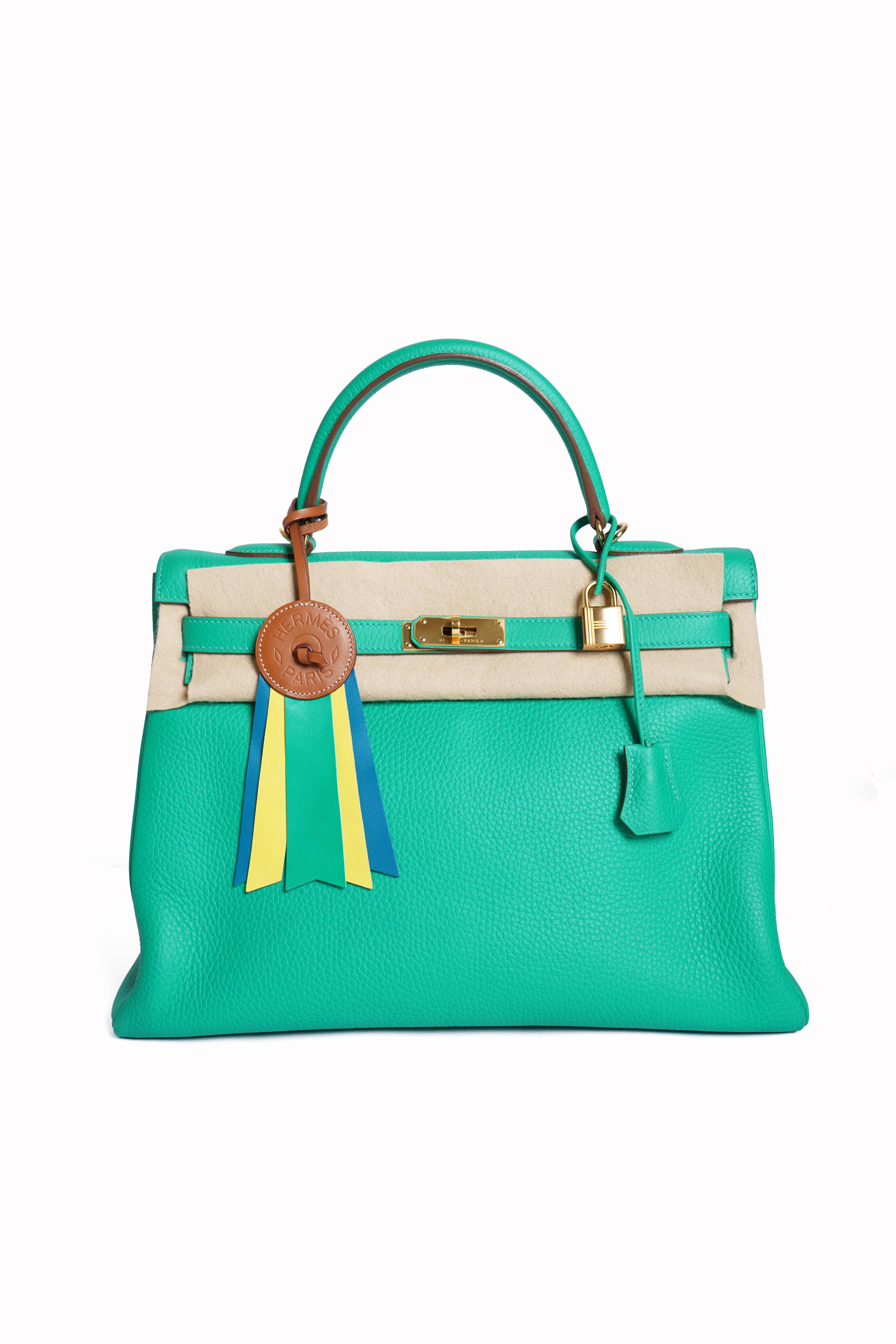 New Hermès Kelly Vert Veronese Kelly 35 In Gold Hardware