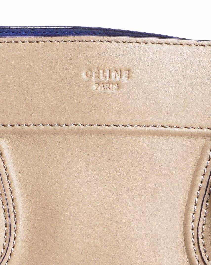 Celine Phantom Beige Leather Luggage Tote Bag