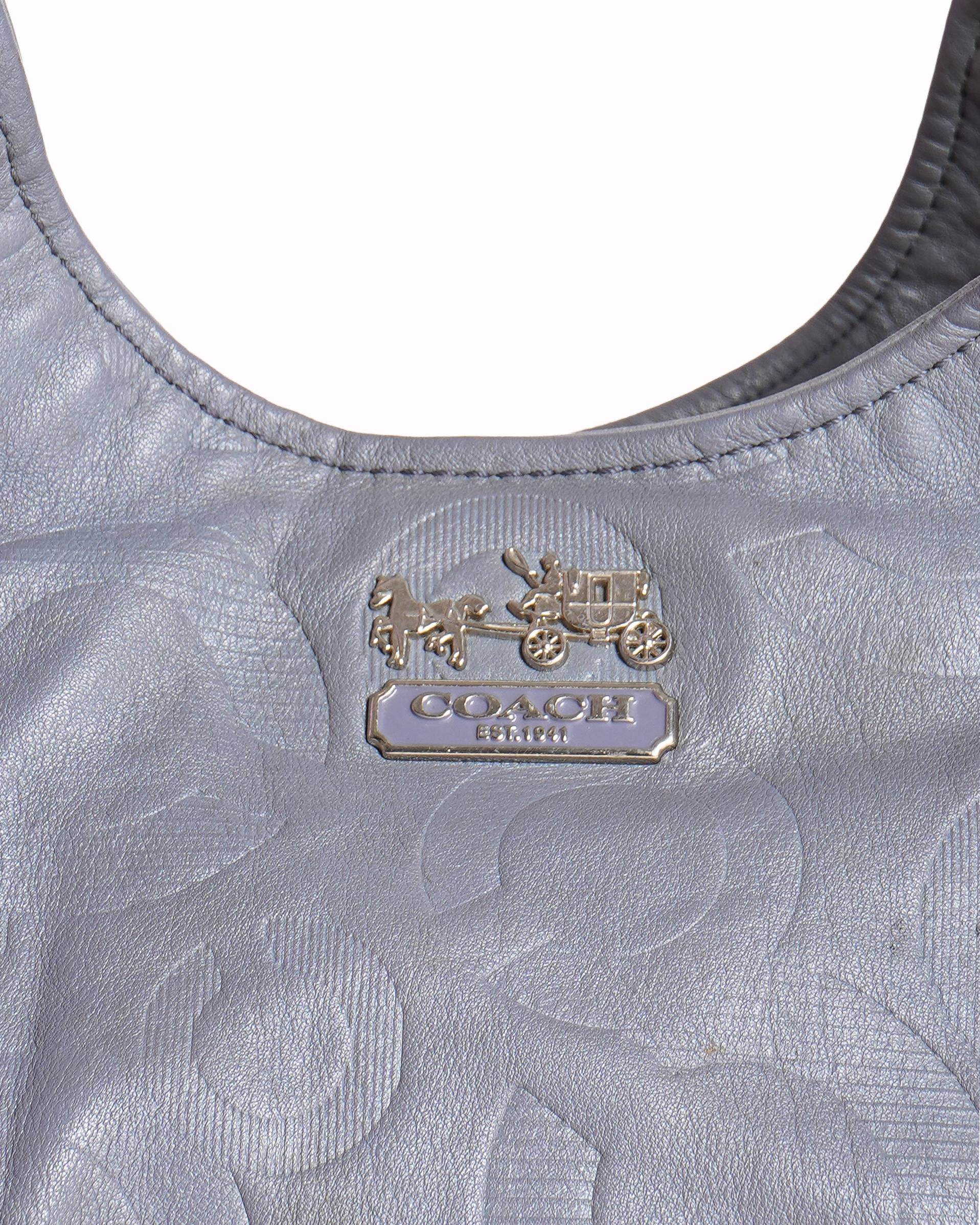 Coach grey monogram shoulder bag