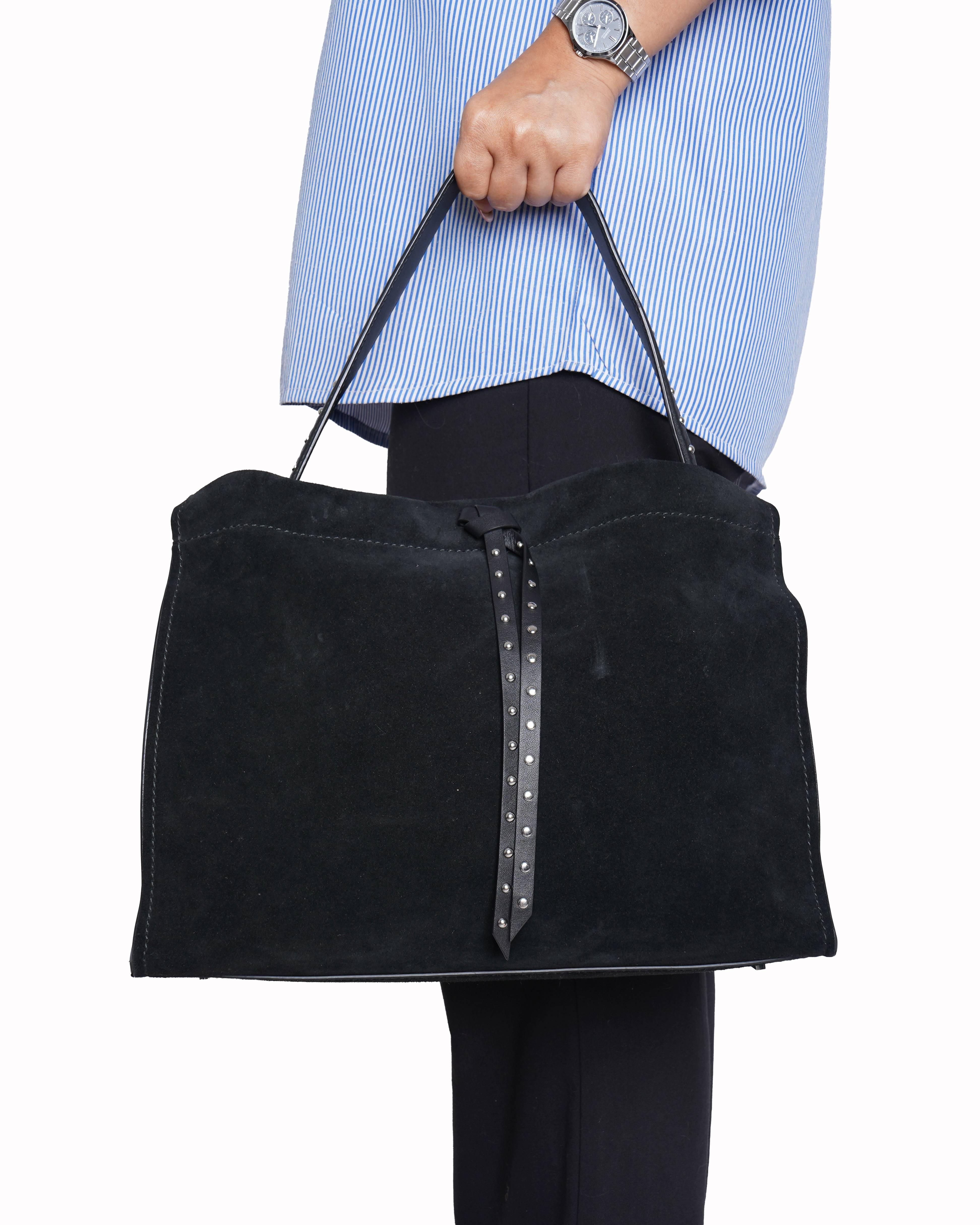 New Hugo boss black suede shoulder bag