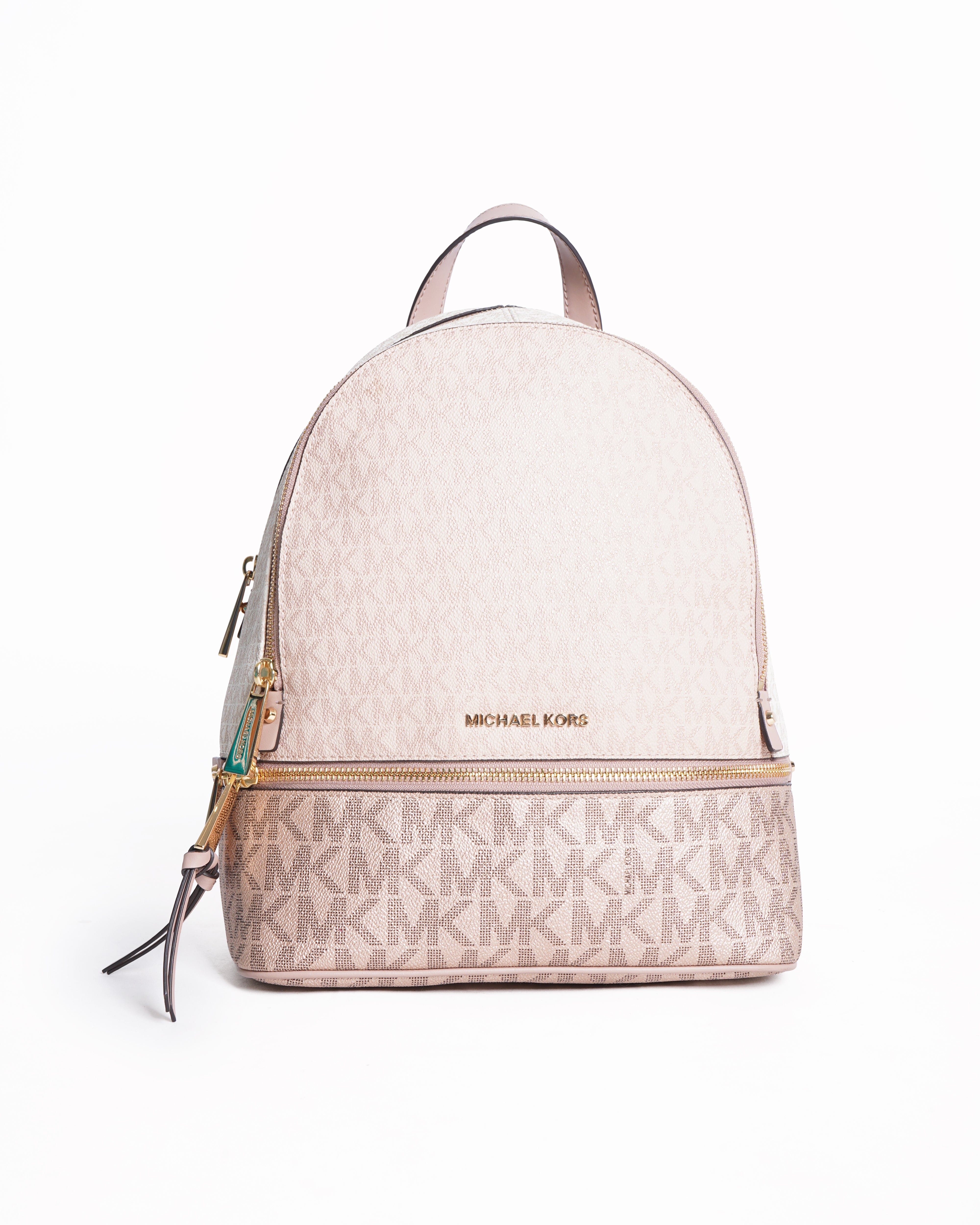 New Michael Kors Rhea Medium Color-Block Signature Logo Backpack