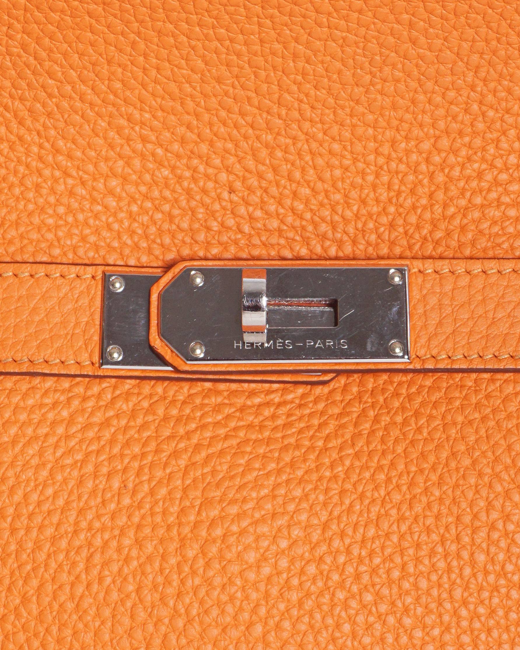 Hermès Orange Togo Leather Jypsiere 28 Bag