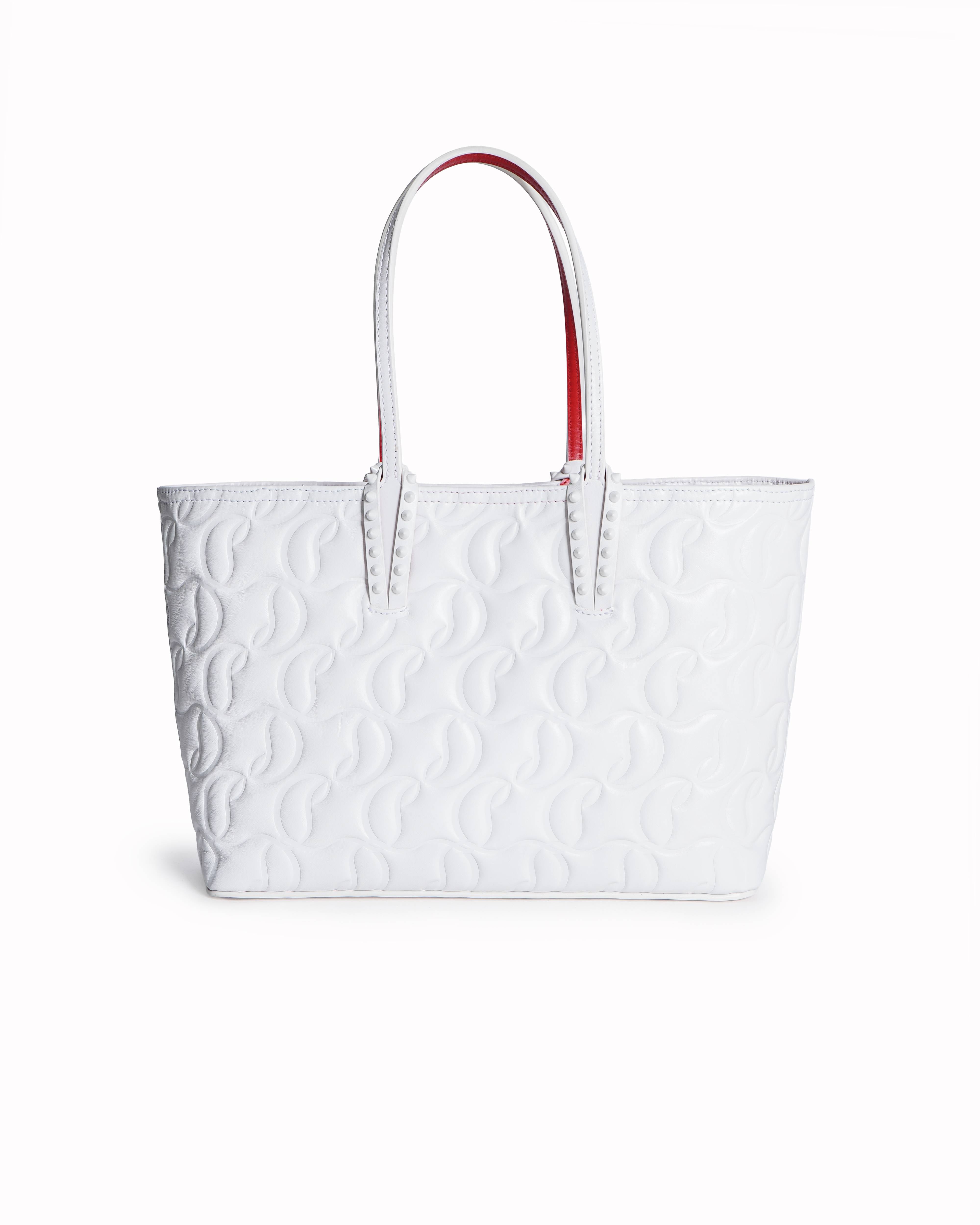 Christian Louboutin Cabata Nappa Embossed Tote in White